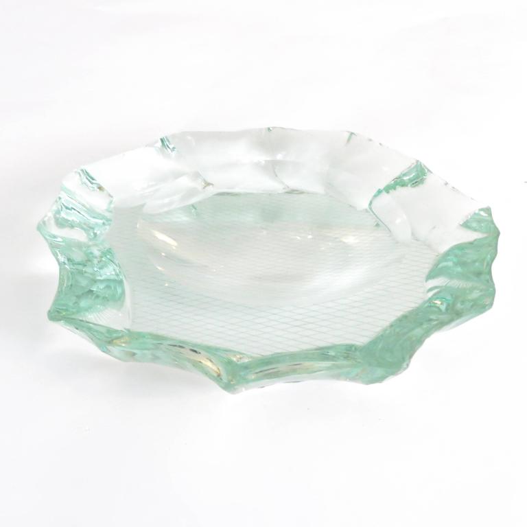 Scalpellato Italian Glass Dish or Vide Poche by Pietro Chiesa Fontana ...