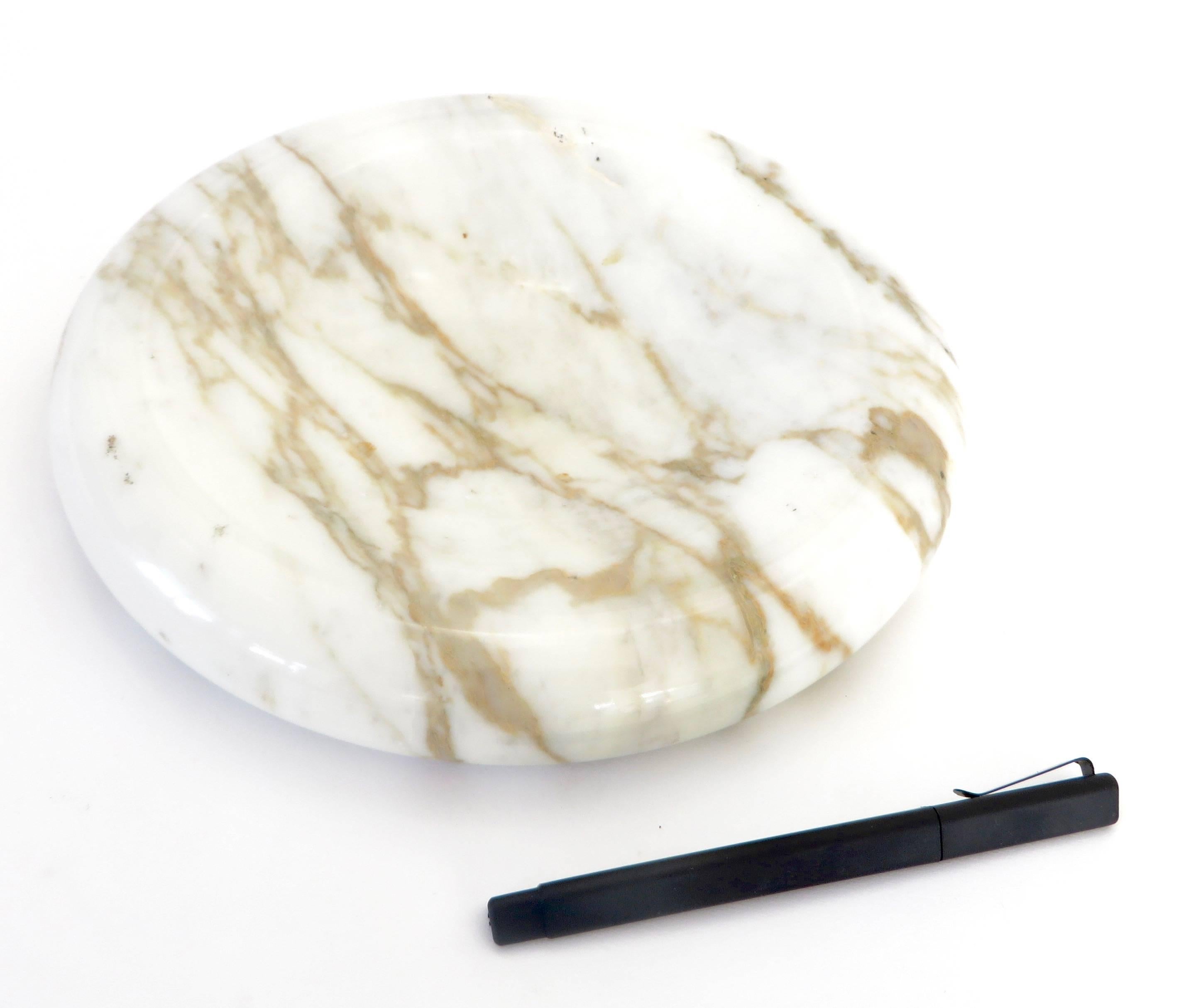 Carrara Marble Rolled Edge Bowl Italian Designer Sergio Asti 2