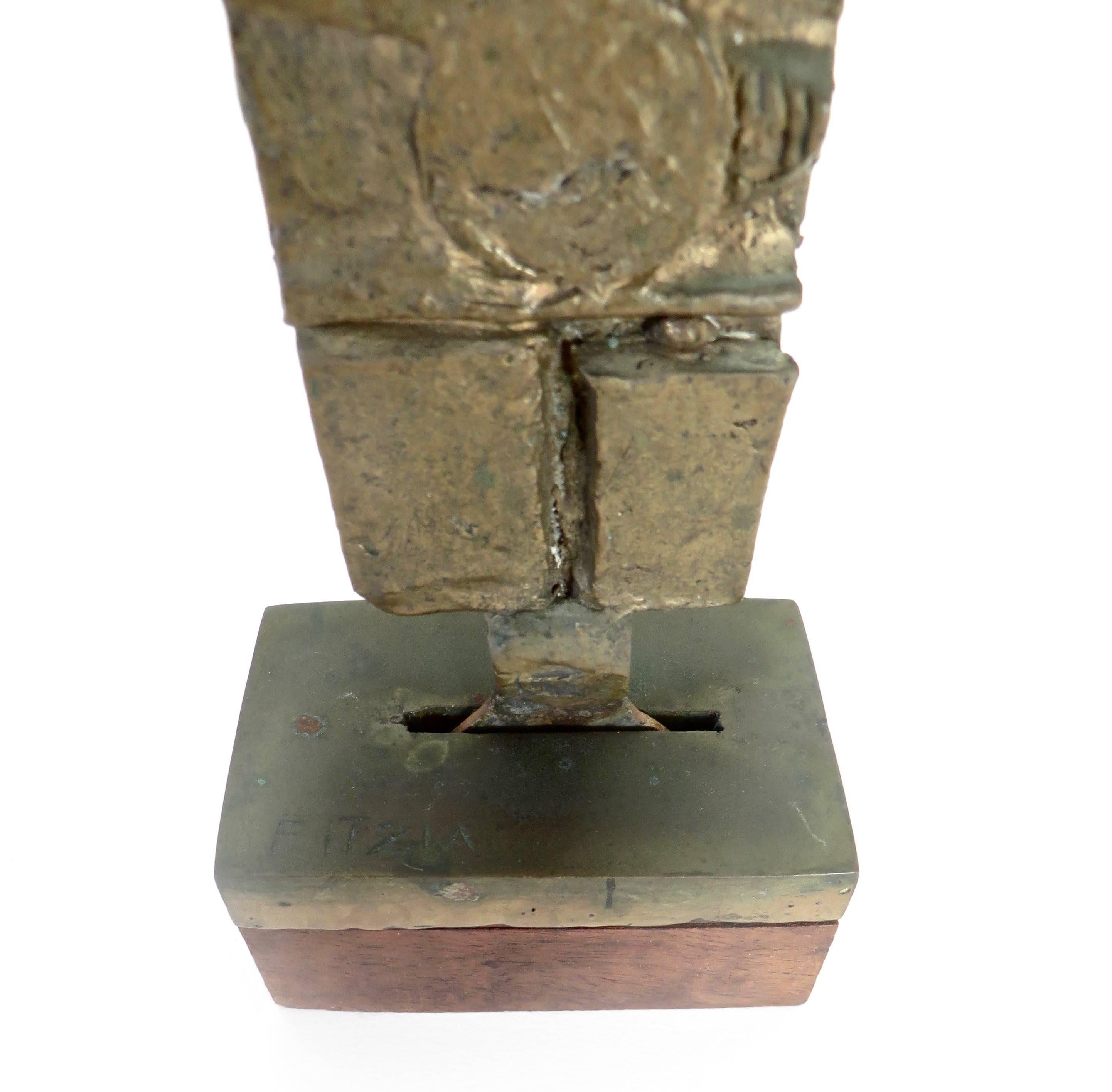 French Cast Bronze Abstract Sculpture by Fitzia 2