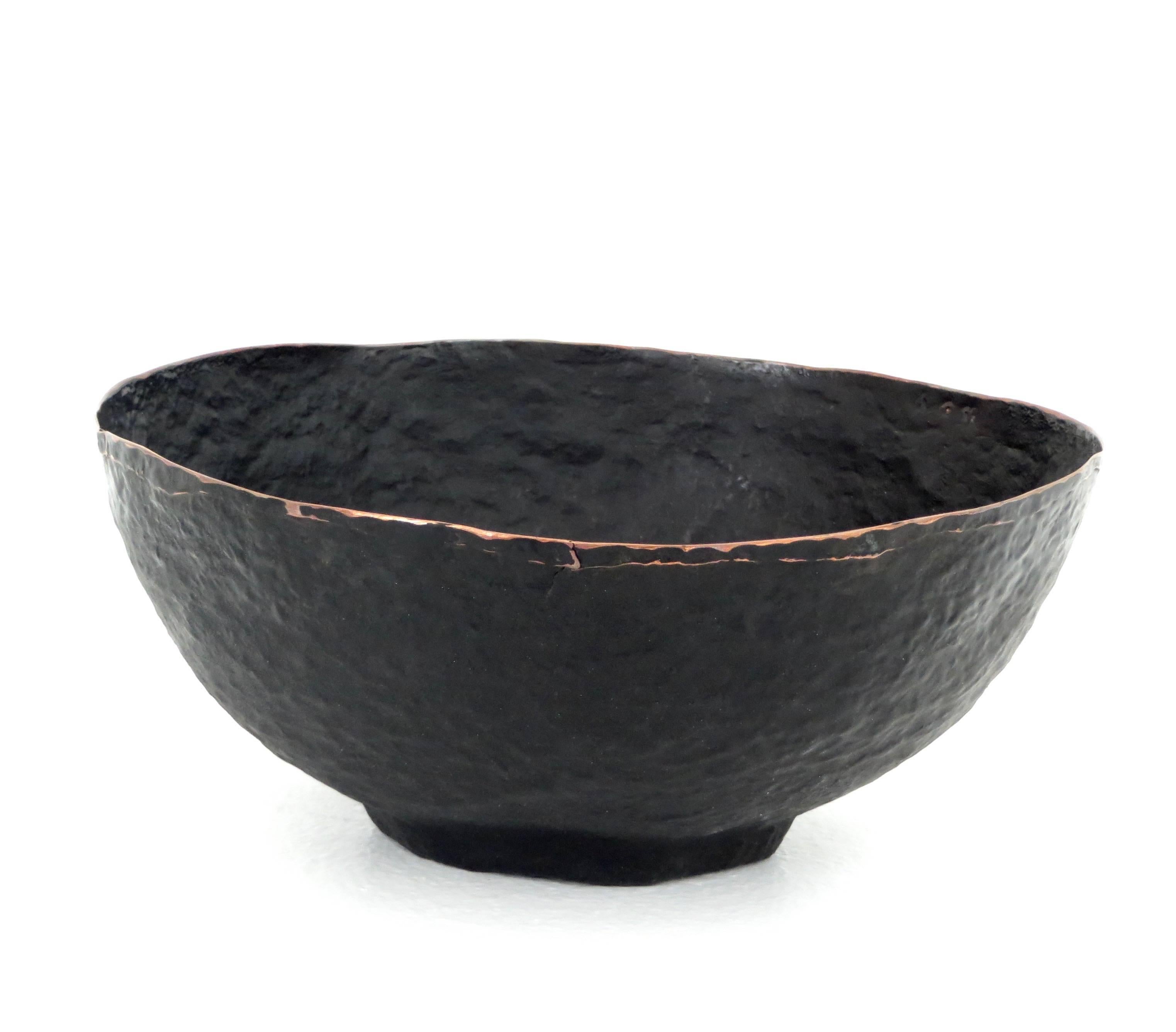 Modern Hand-Hammered Copper Sculptural Bowl by HVNTER GVTHERER Poros Series