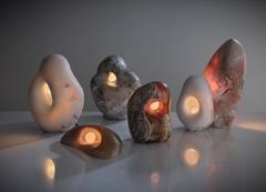 Artist Rogan Gregory Illuminated Hand Carved Fertility Form Sculptural Lamps
