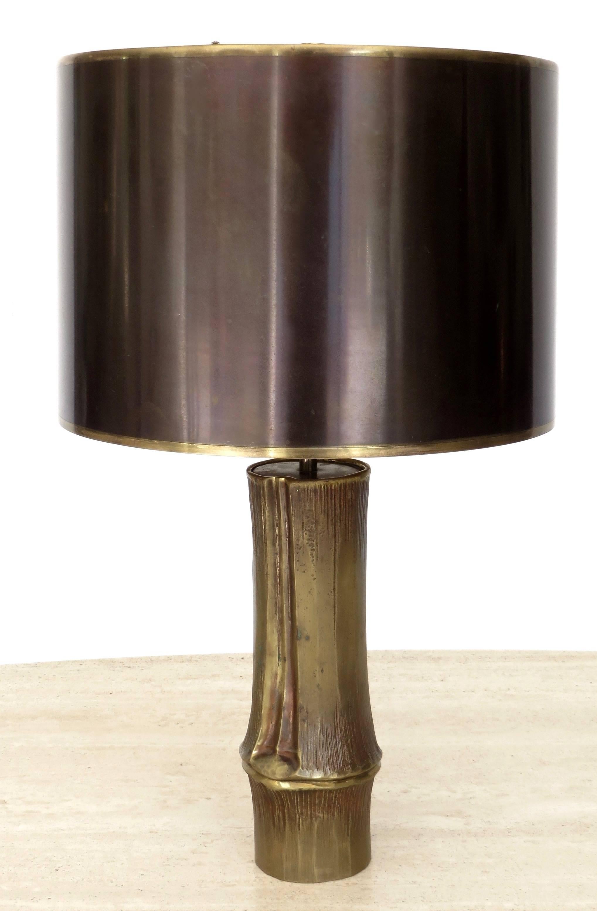 Maison Charles Model Bambou French Bronze Table Lamp  In Excellent Condition In Chicago, IL