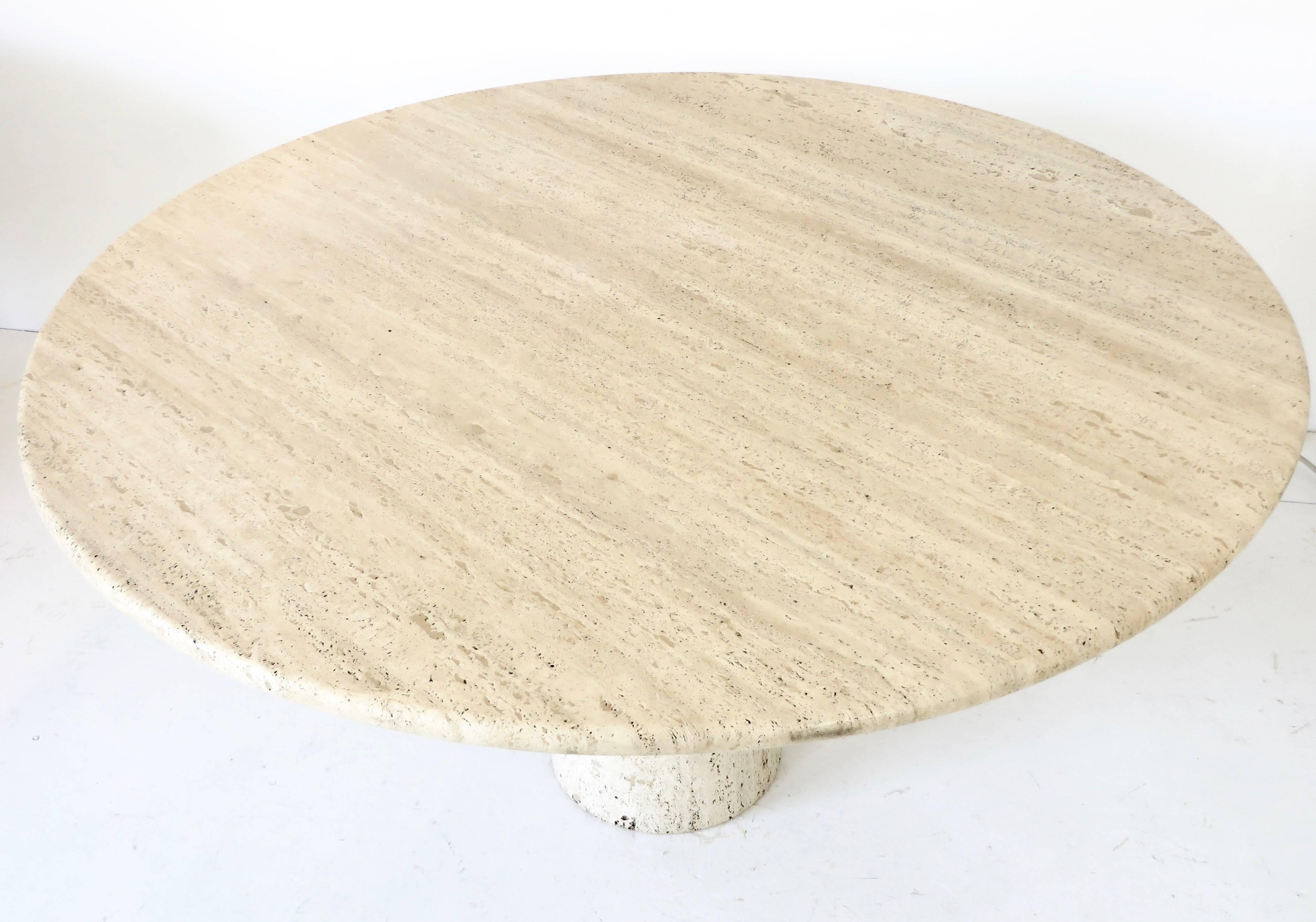 travertine round table