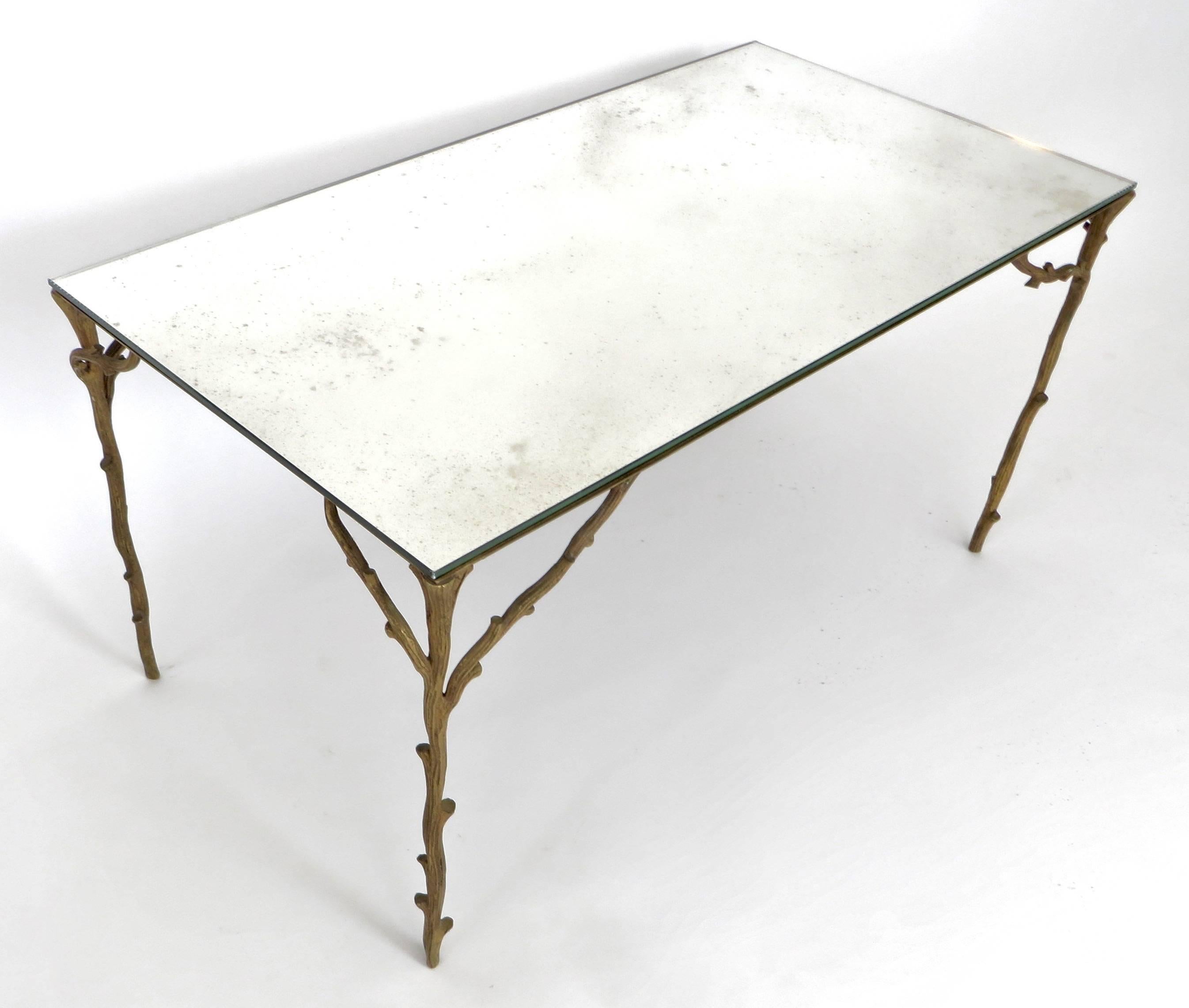 French Bronze Legged Organic Coffee Table by Maison Bagues In Excellent Condition In Chicago, IL