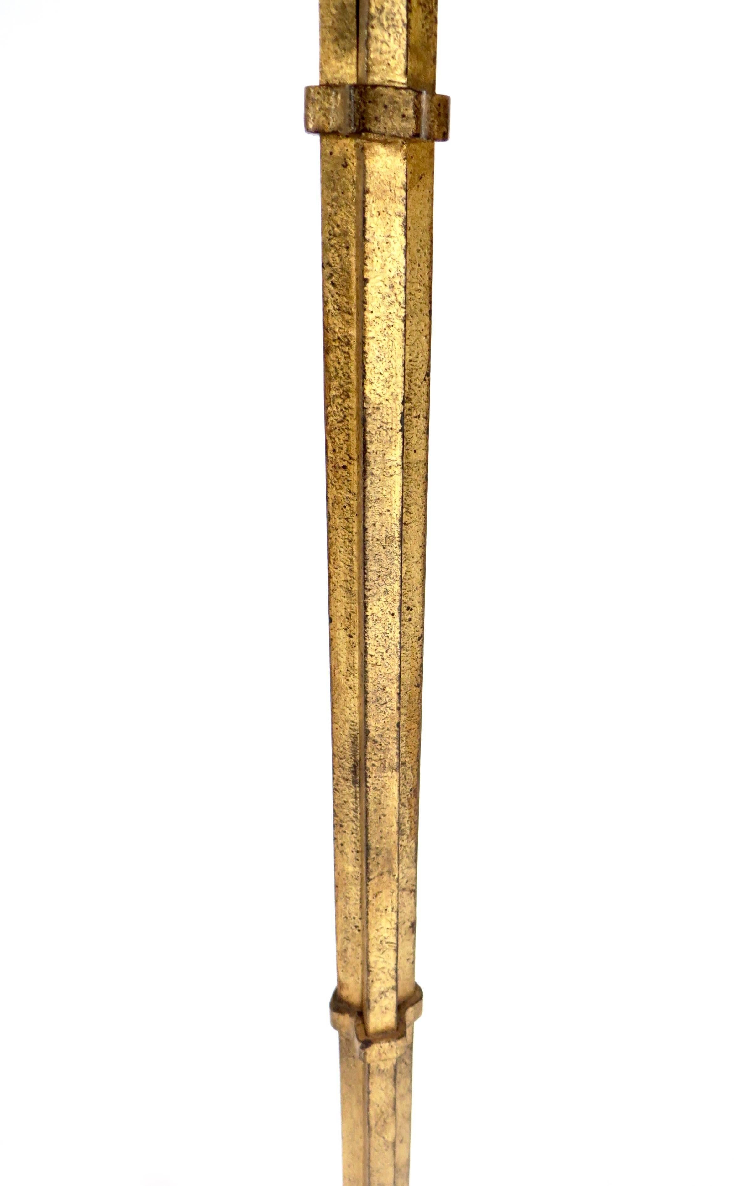 French Gilded Iron Floor Lamp in the Manner of Felix Agostini 1