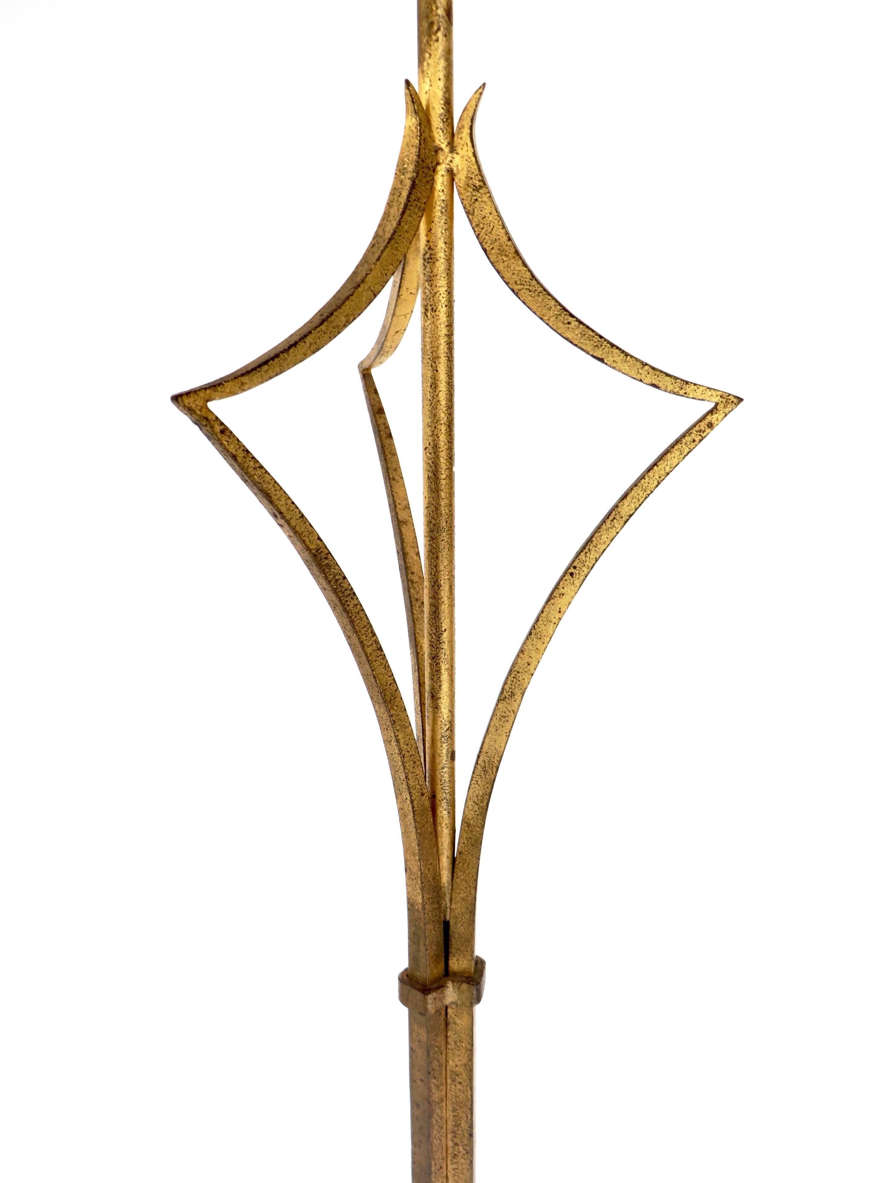 Late 20th Century French Gilded Iron Floor Lamp in the Manner of Felix Agostini