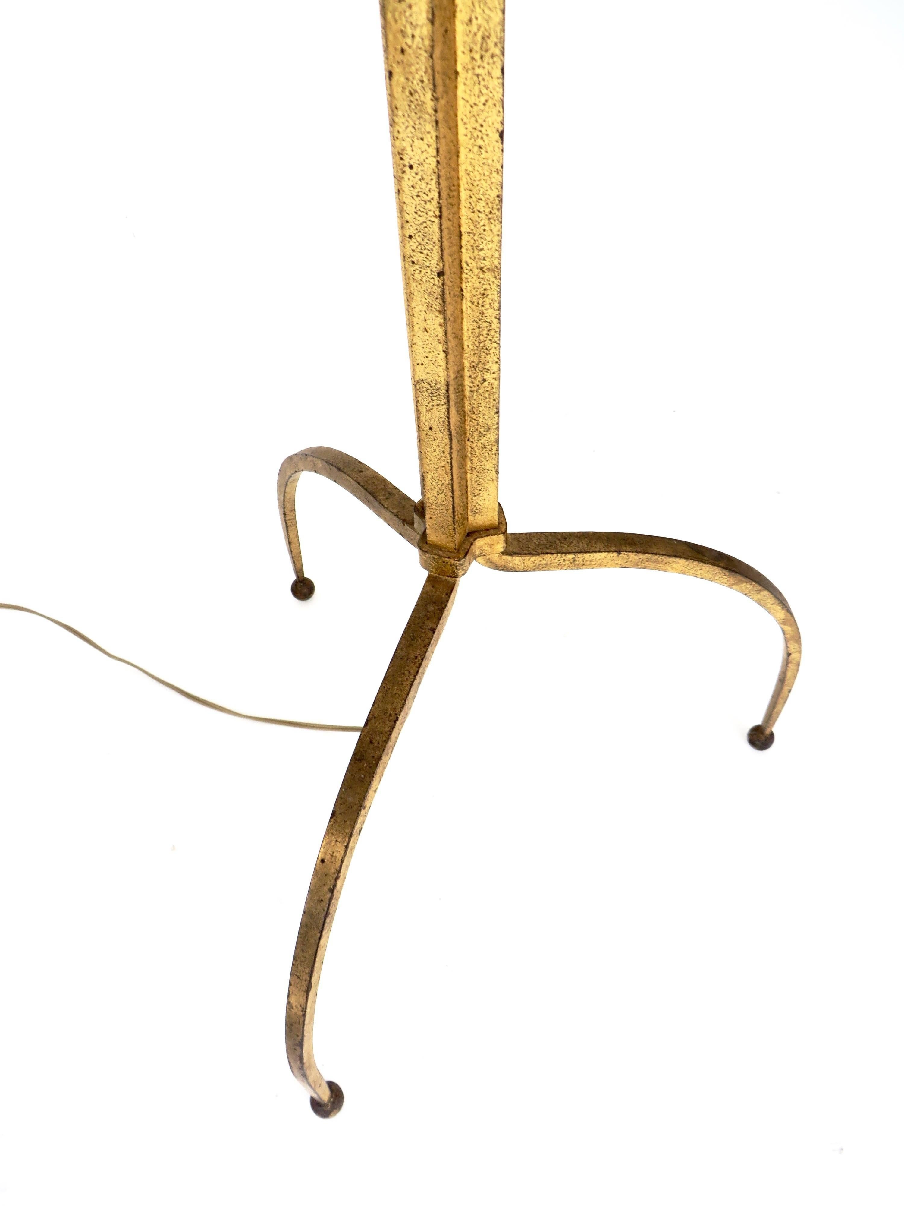 French Gilded Iron Floor Lamp in the Manner of Felix Agostini 3
