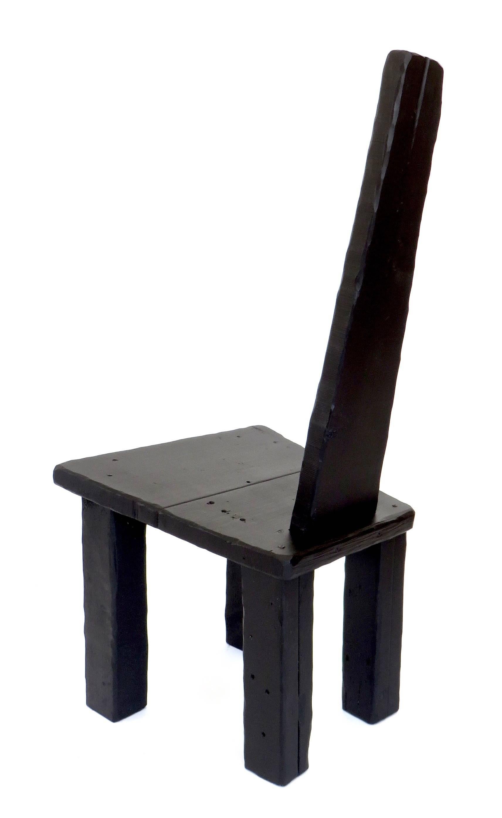Blackened Contemporary Anthropological Collection Chair by Artist Hannah Vaughn, 2017