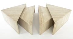 Italian Four-Part Modular Multi Level Travertine Coffee Table