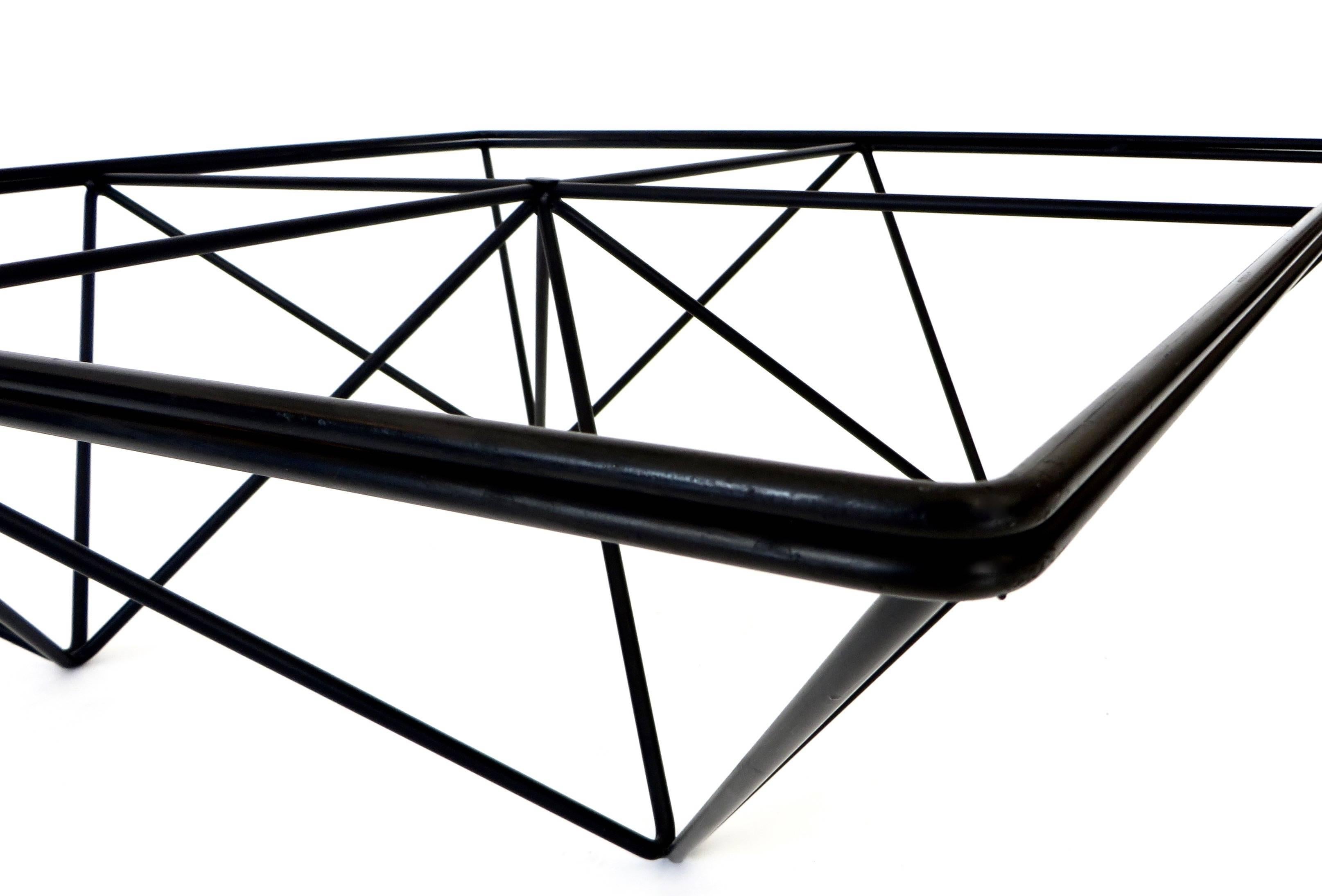 Italian Square Black Alanda Coffee Table by Paolo Piva with Glass Top B&B Italia 4