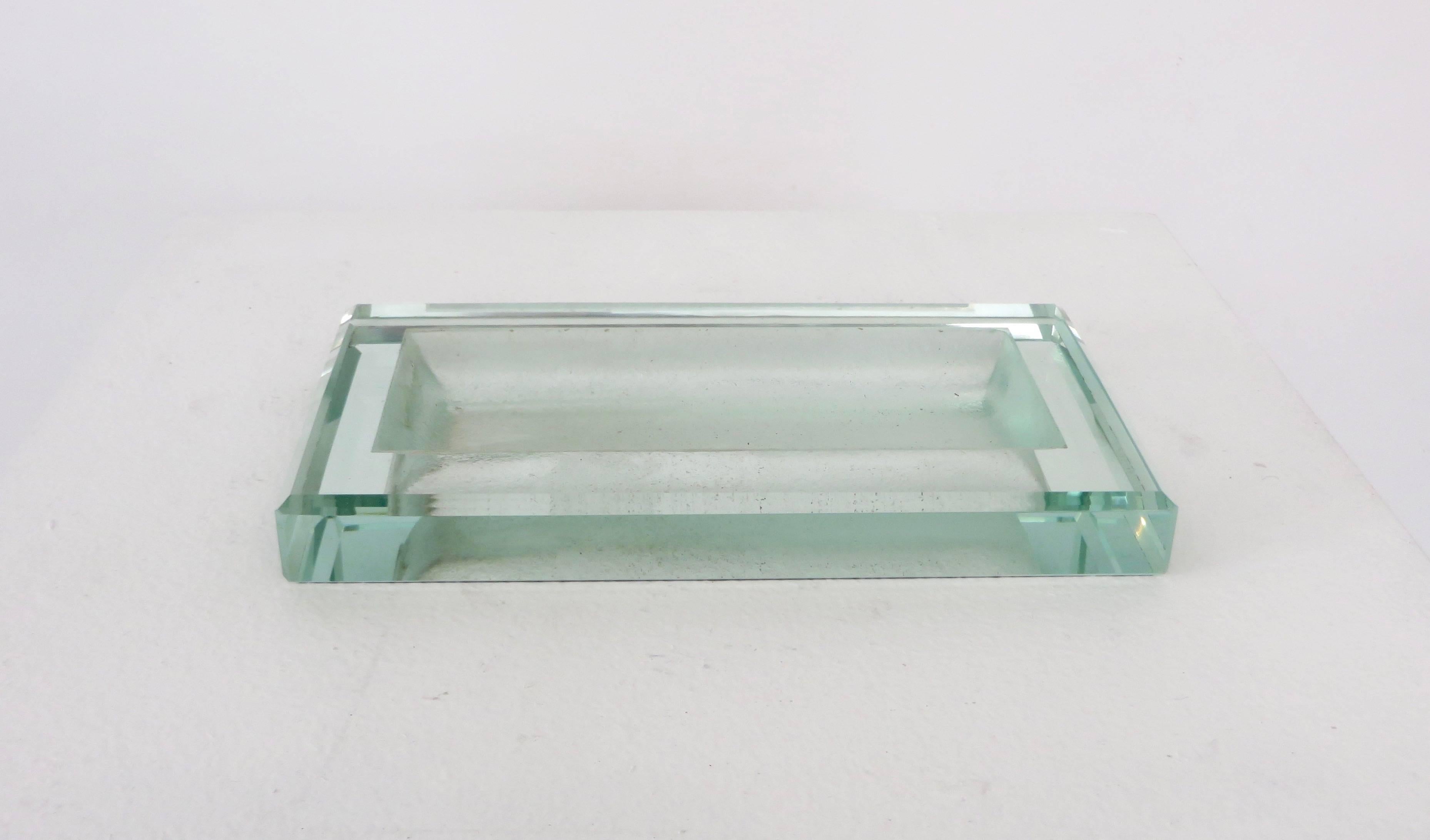 Glass Art Deco Vide Poche by French Designer Jean Luce In Excellent Condition In Chicago, IL