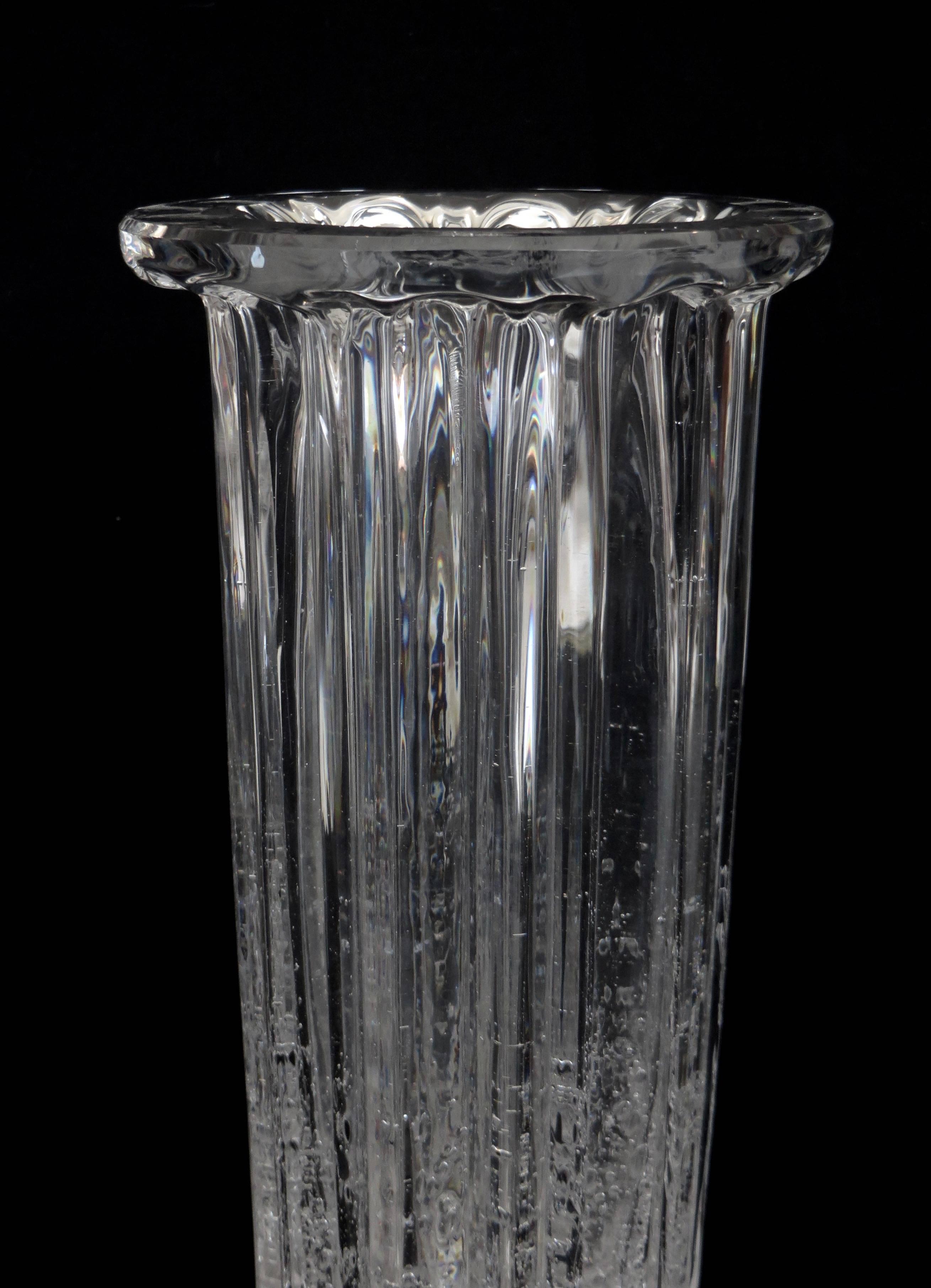 Finnish Clear Glass Vase Attributed to Iittalia, Finland, circa 1960