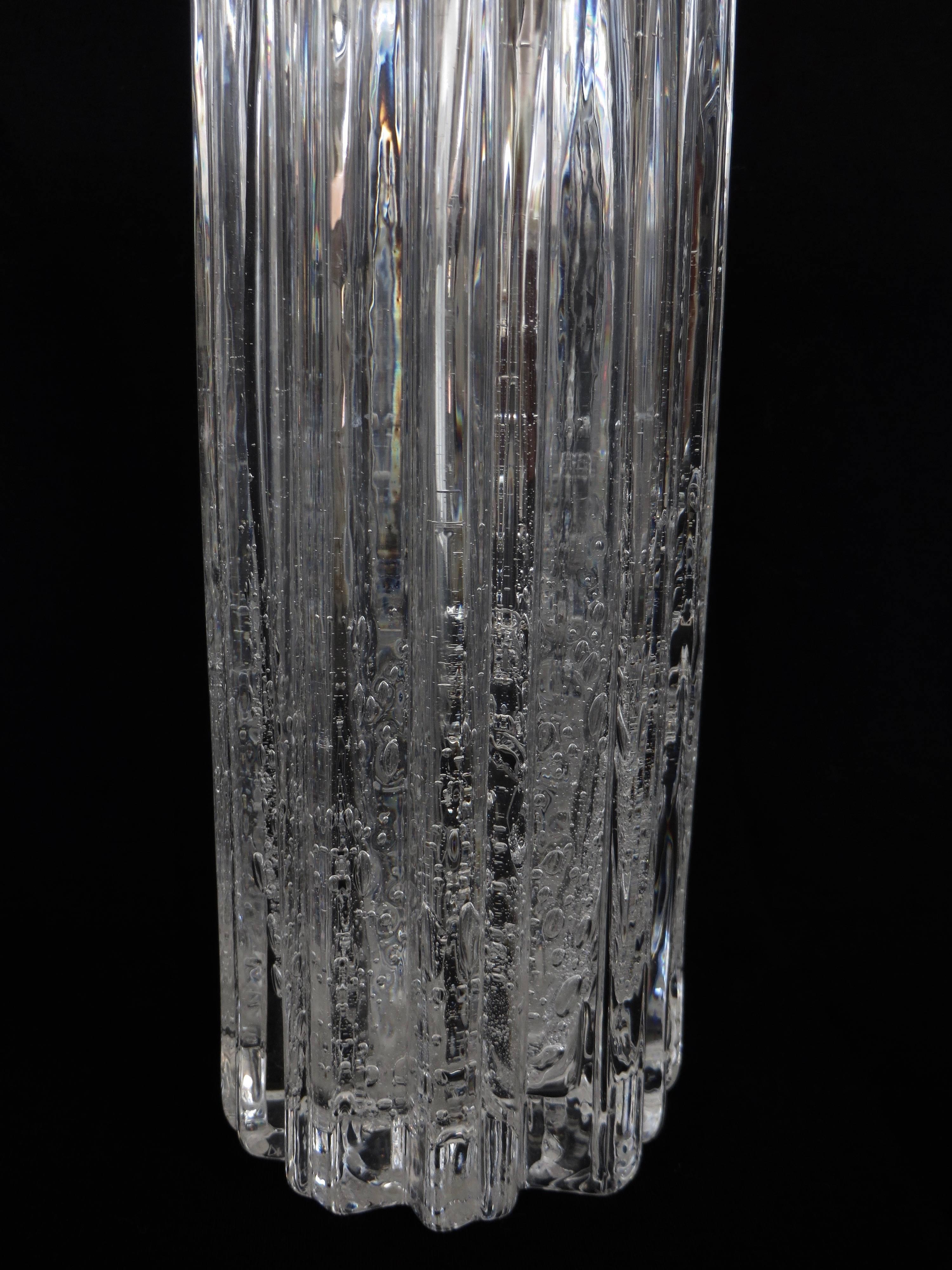 Mid-20th Century Clear Glass Vase Attributed to Iittalia, Finland, circa 1960