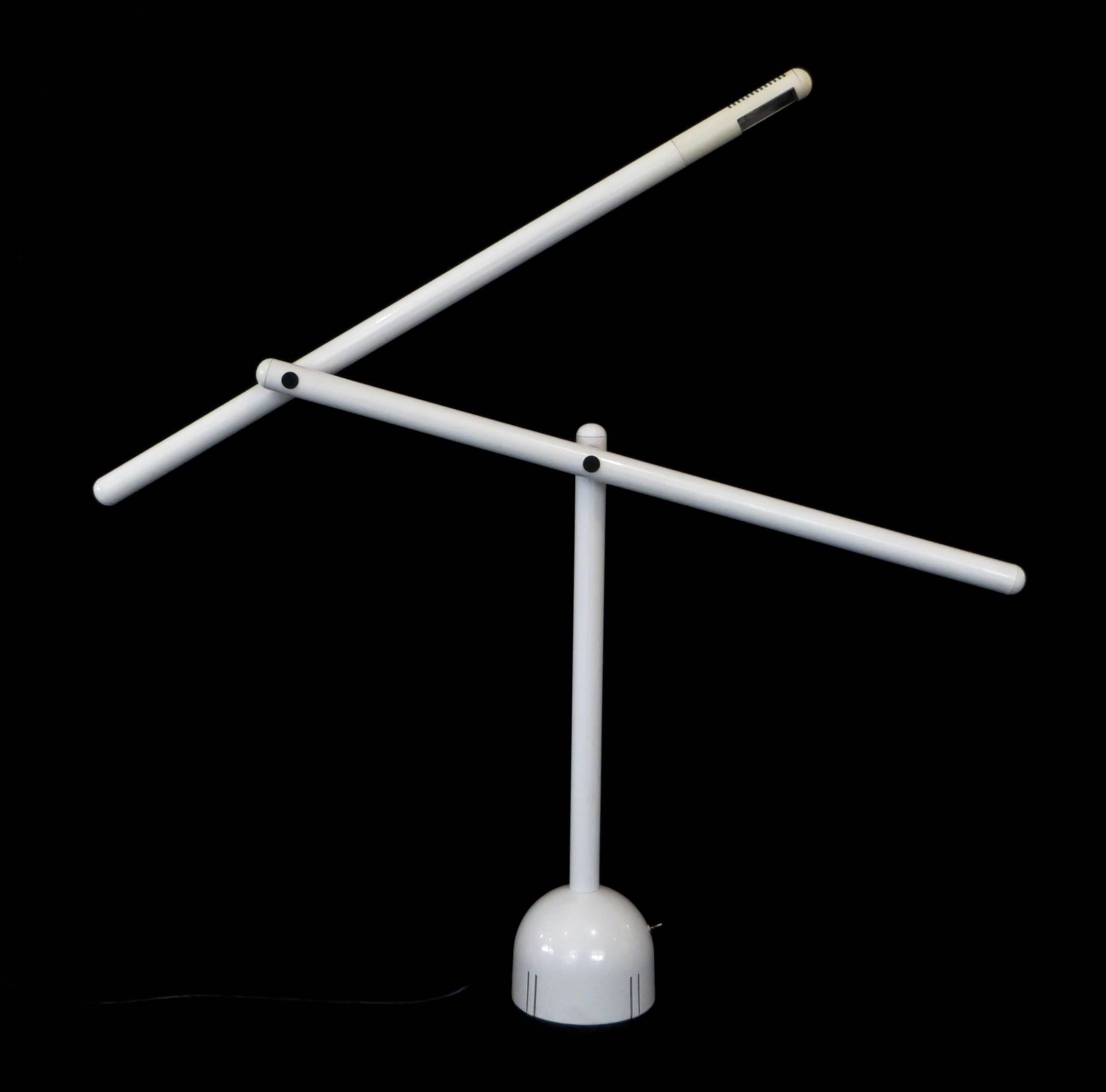 Italian Mira Table Lamp by Mario Arnaboldi for Programmaluce in White In Excellent Condition In Chicago, IL