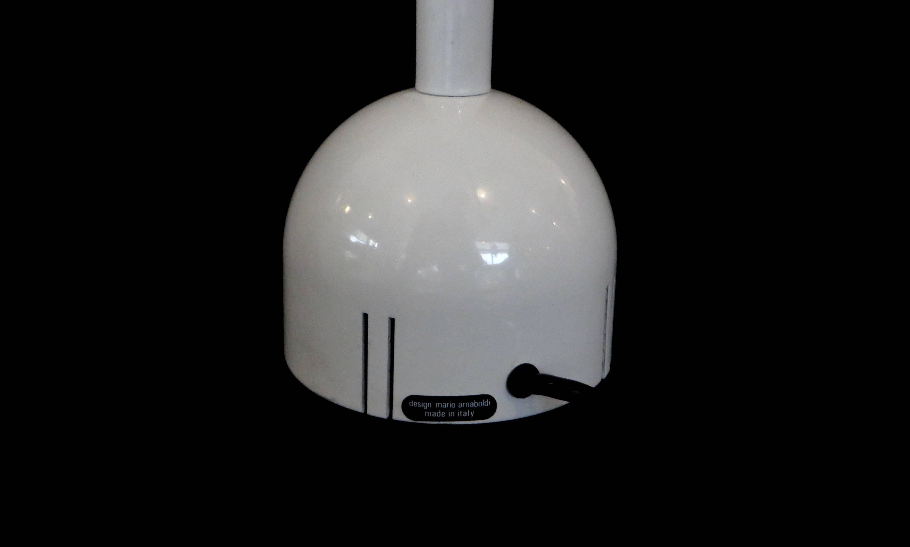 Metal Italian Mira Table Lamp by Mario Arnaboldi for Programmaluce in White