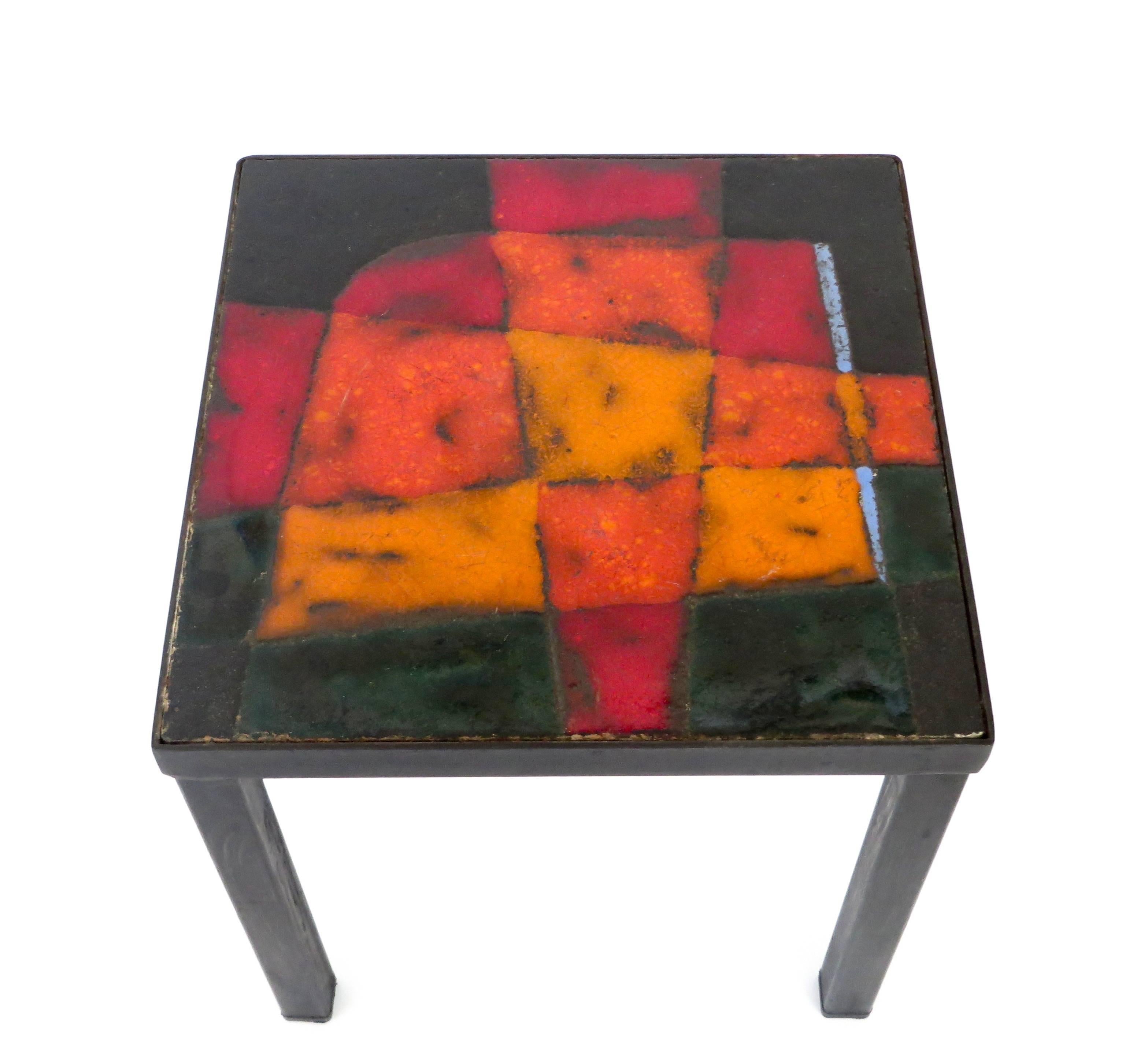 Jean and Robert Cloutier French Ceramic Side Table Freres Cloutier,  In Excellent Condition In Chicago, IL