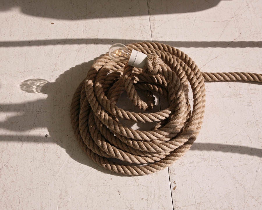 Five-Light Flax Rope or Single Light by Christien Meindertsma 1