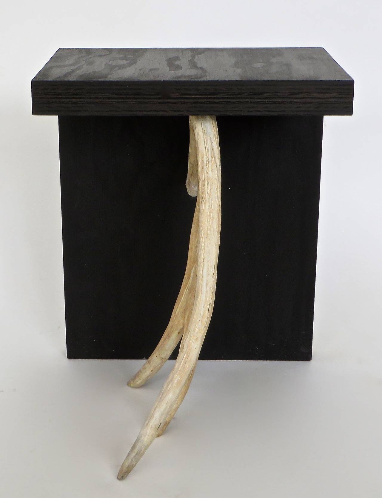 Modern Rick Owens Stag T Stool in Black Stained Wood