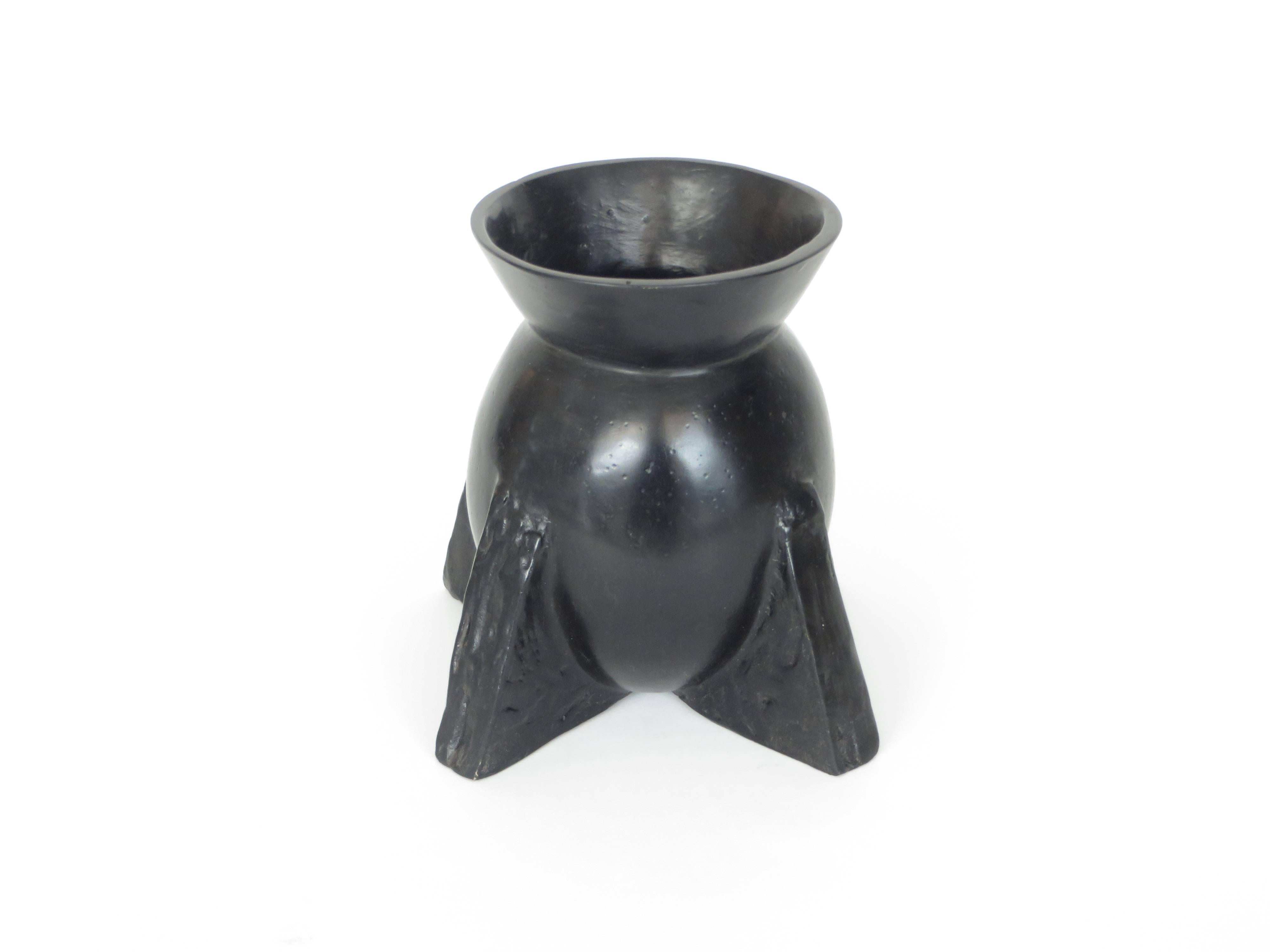 The iconic bronze Evase vase from the Rick Owens bronze relic collection. 
This is shown in the black patina.
Each bronze is hand crafted in France and is signed. 
Can be used as vase or sculptural object. Will hold water. 


