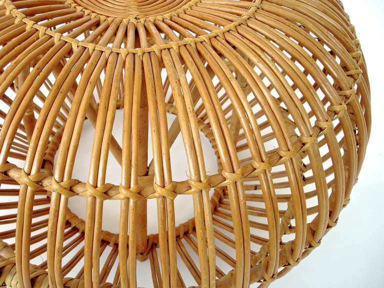 Franco Albini and Franca Helg Italian Rattan Stool  In Excellent Condition In Chicago, IL
