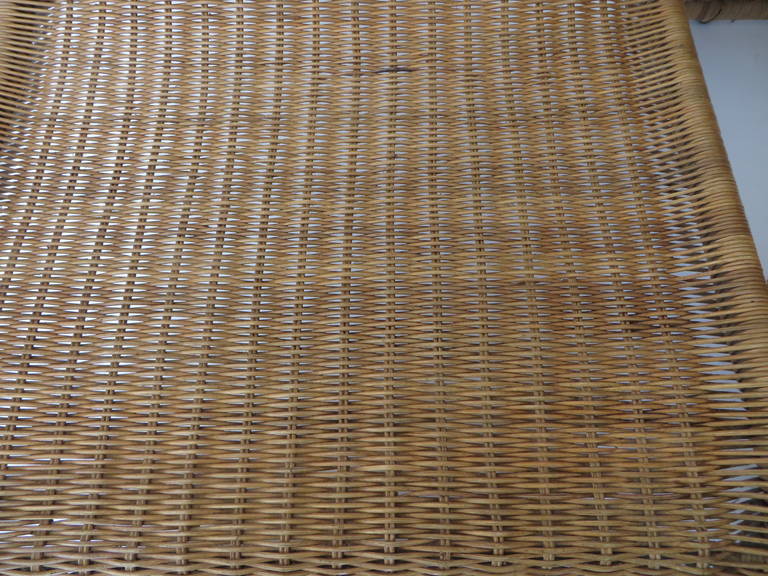 Mid-20th Century Pair of Tito Agnoli Wicker or Cane Sculptural Lounge Chairs 