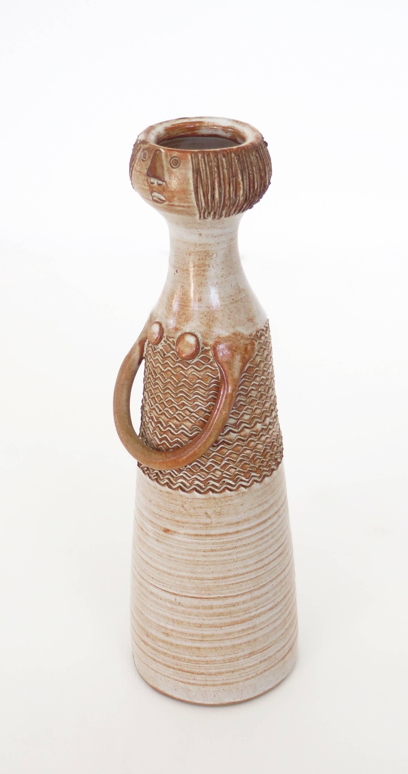 Ceramic Vase by French Ceramicist Jacques Pouchain Signed JP, Atelier Dieulefit In Excellent Condition In Chicago, IL