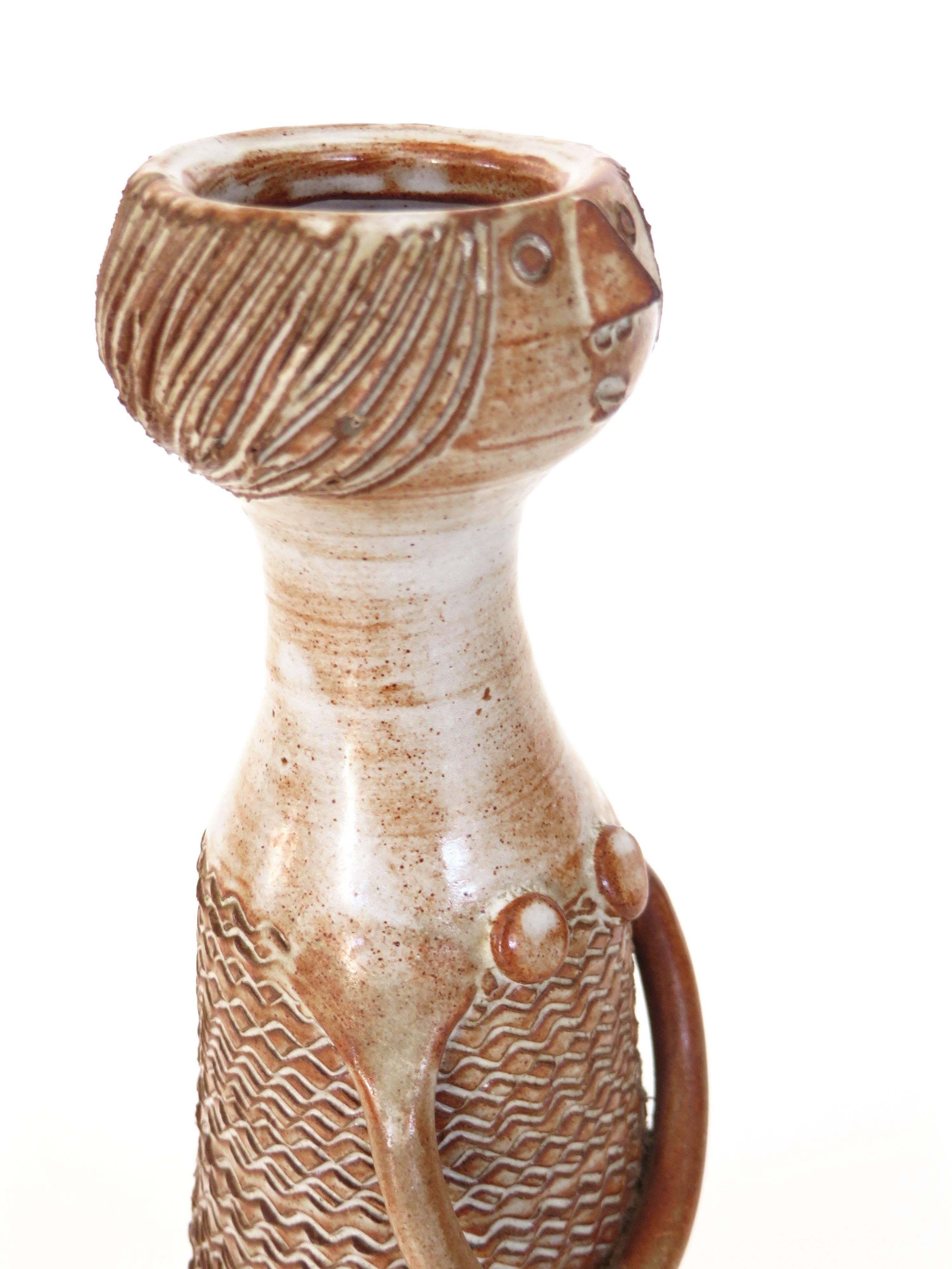 Ceramic Vase by French Ceramicist Jacques Pouchain Signed JP, Atelier Dieulefit 2