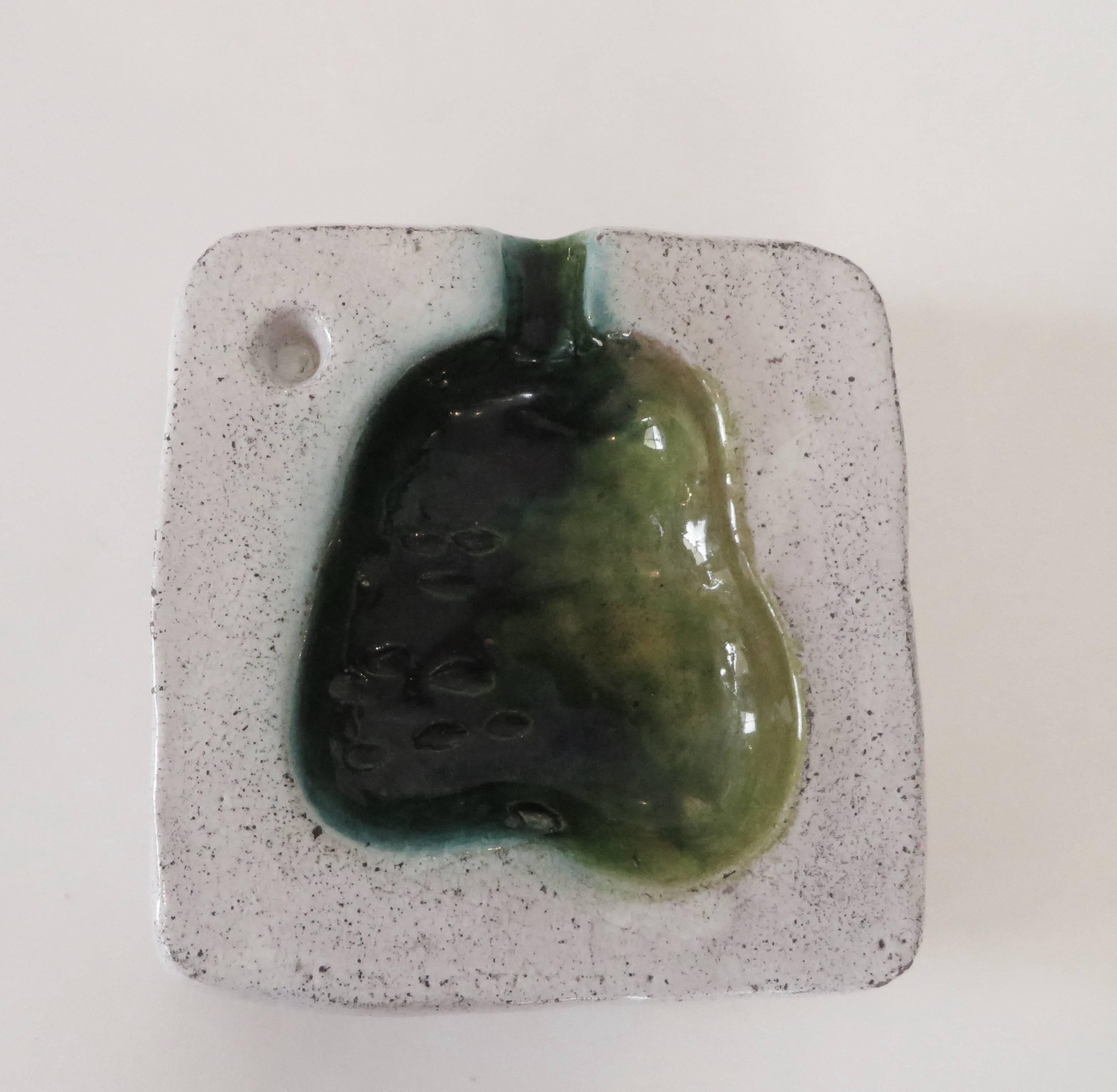 Mid-Century Modern French Artist Georges Jouve Ceramic Cendrier or Vide Poche Pear