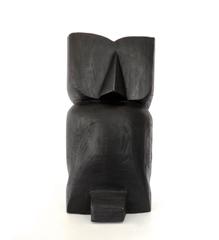 Pair of Burmese Teak Owl Sculptures, 19th Century