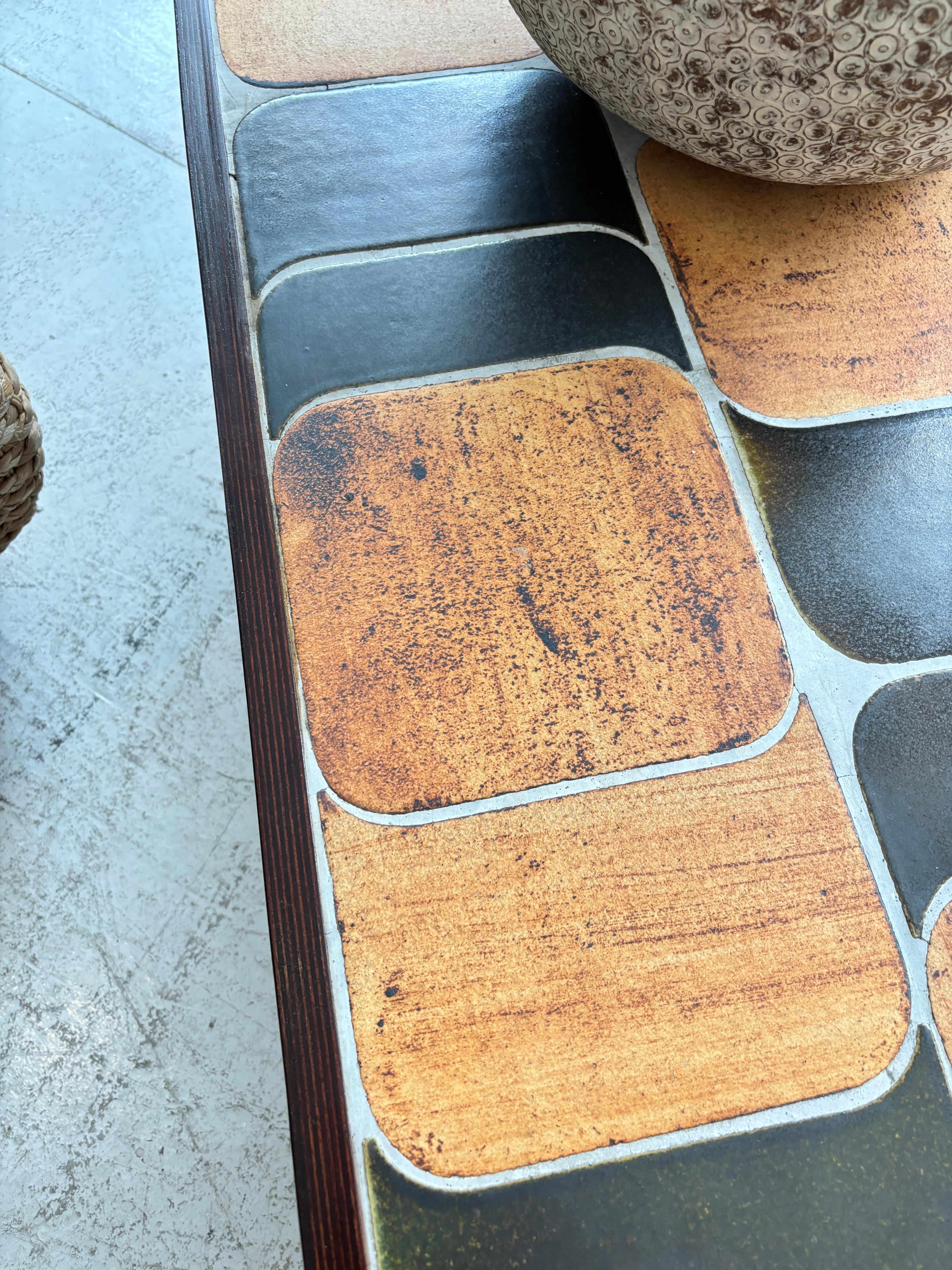 Roger Capron grande table basse Shogun en céramique française Vallauris signée R Capron 7
