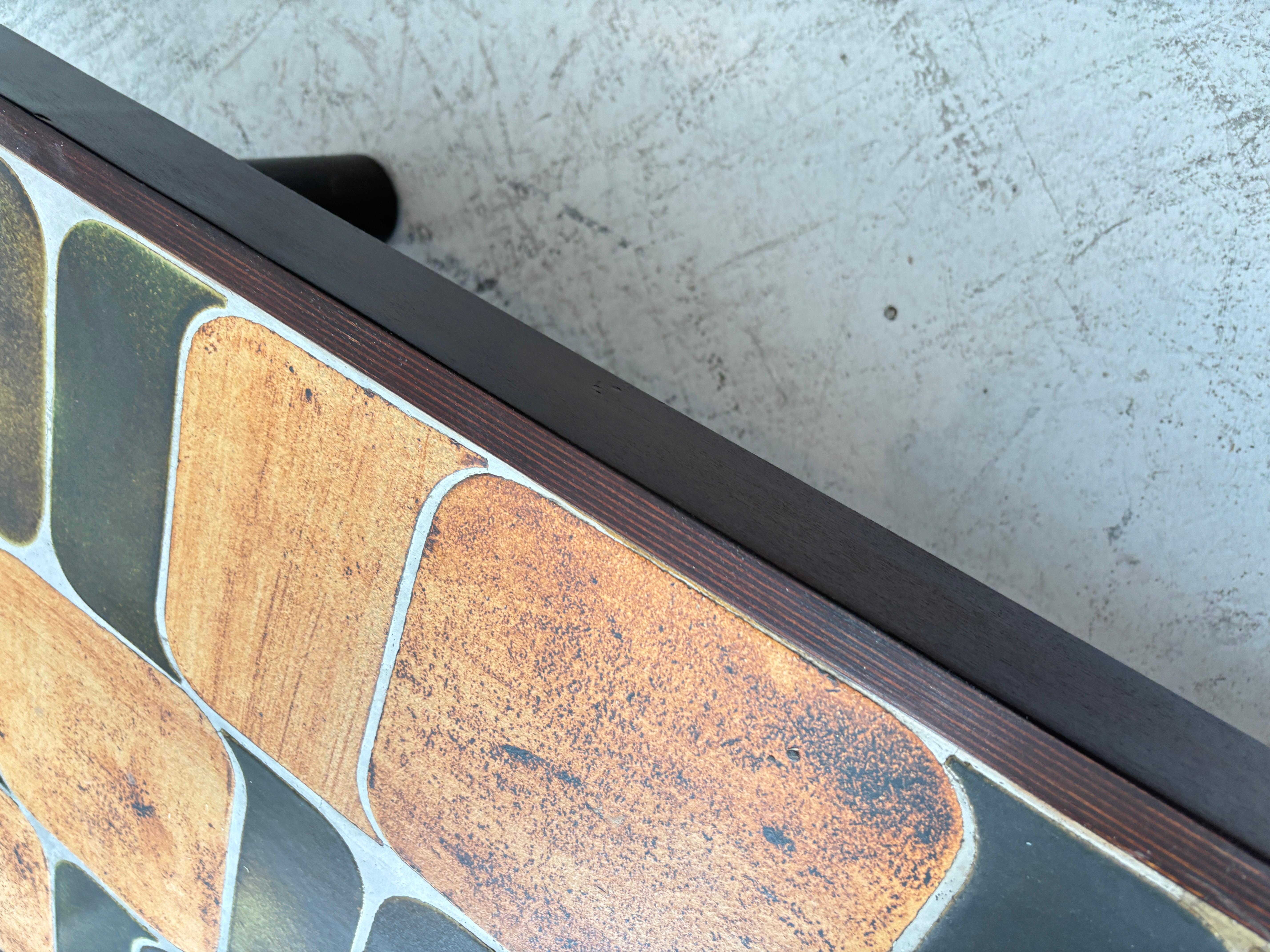 Roger Capron grande table basse Shogun en céramique française Vallauris signée R Capron 8
