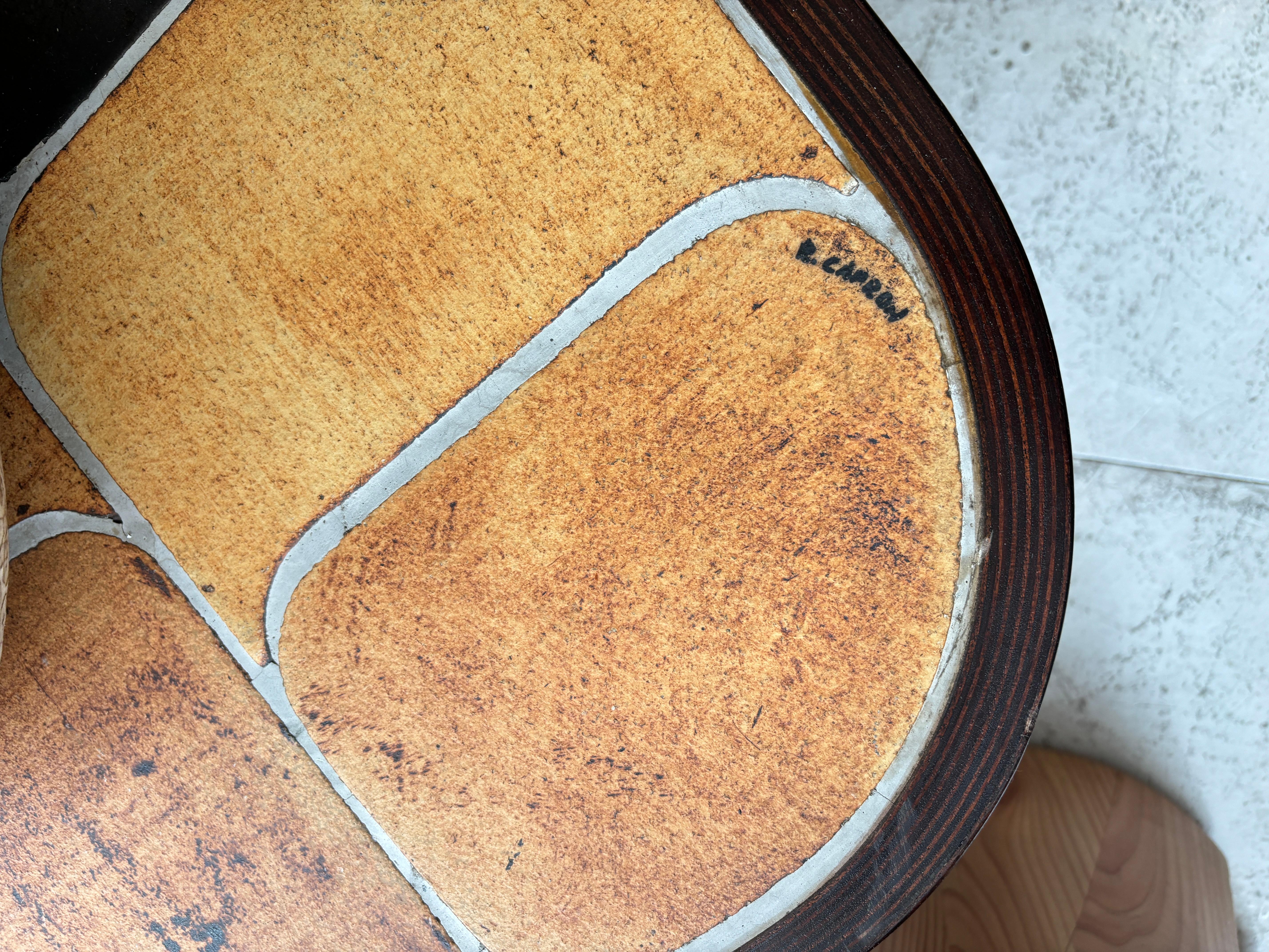 Roger Capron grande table basse Shogun en céramique française Vallauris signée R Capron 9