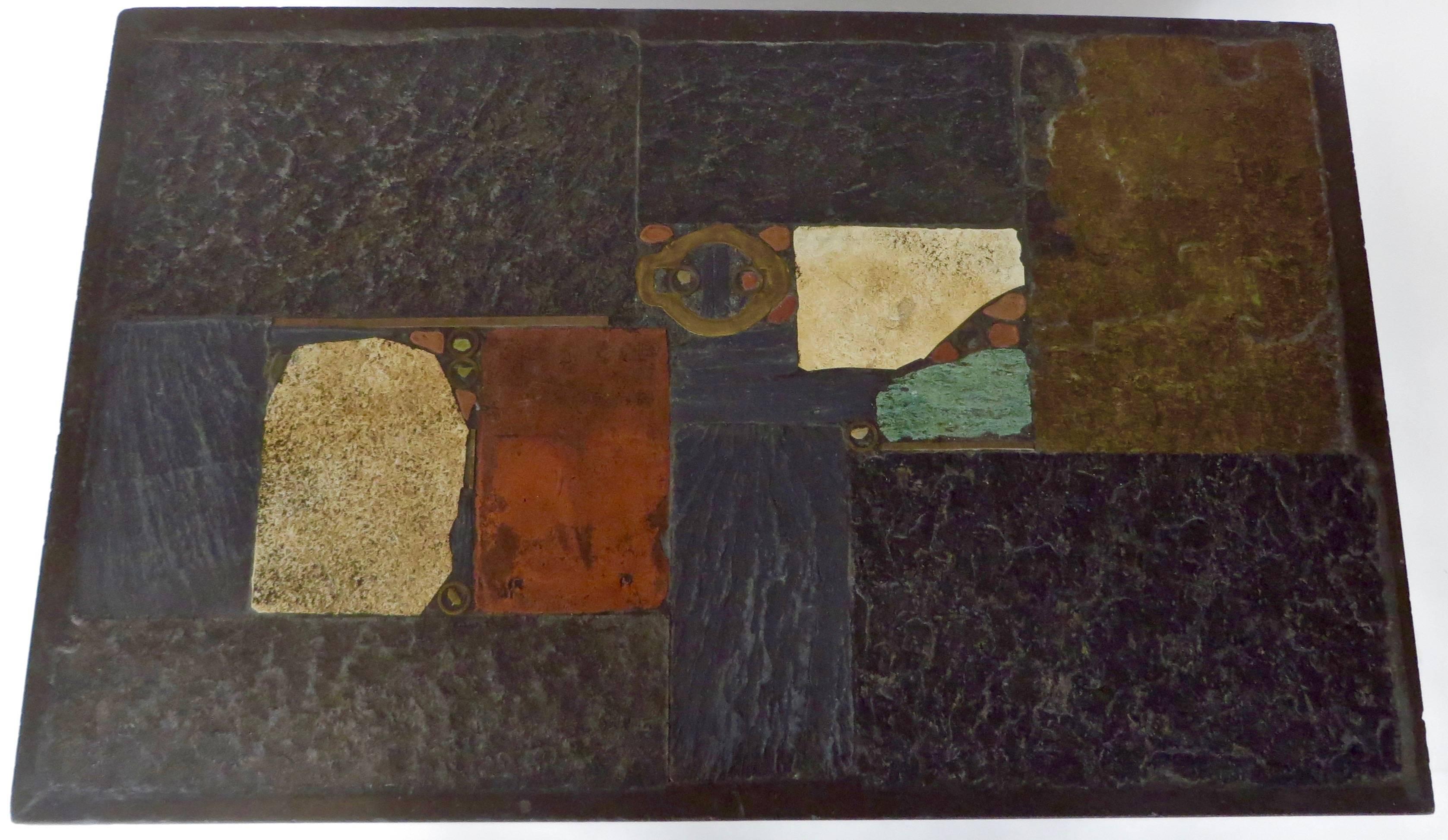 Mosaic Stone and Slate Coffee Table by Dutch Artist Paul Kingma, 1974 2