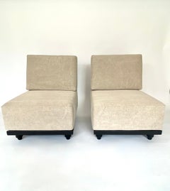 Guillerme et Chambron Votre Maison Pair of Lounge Chairs Model Elmyre Ebonized
