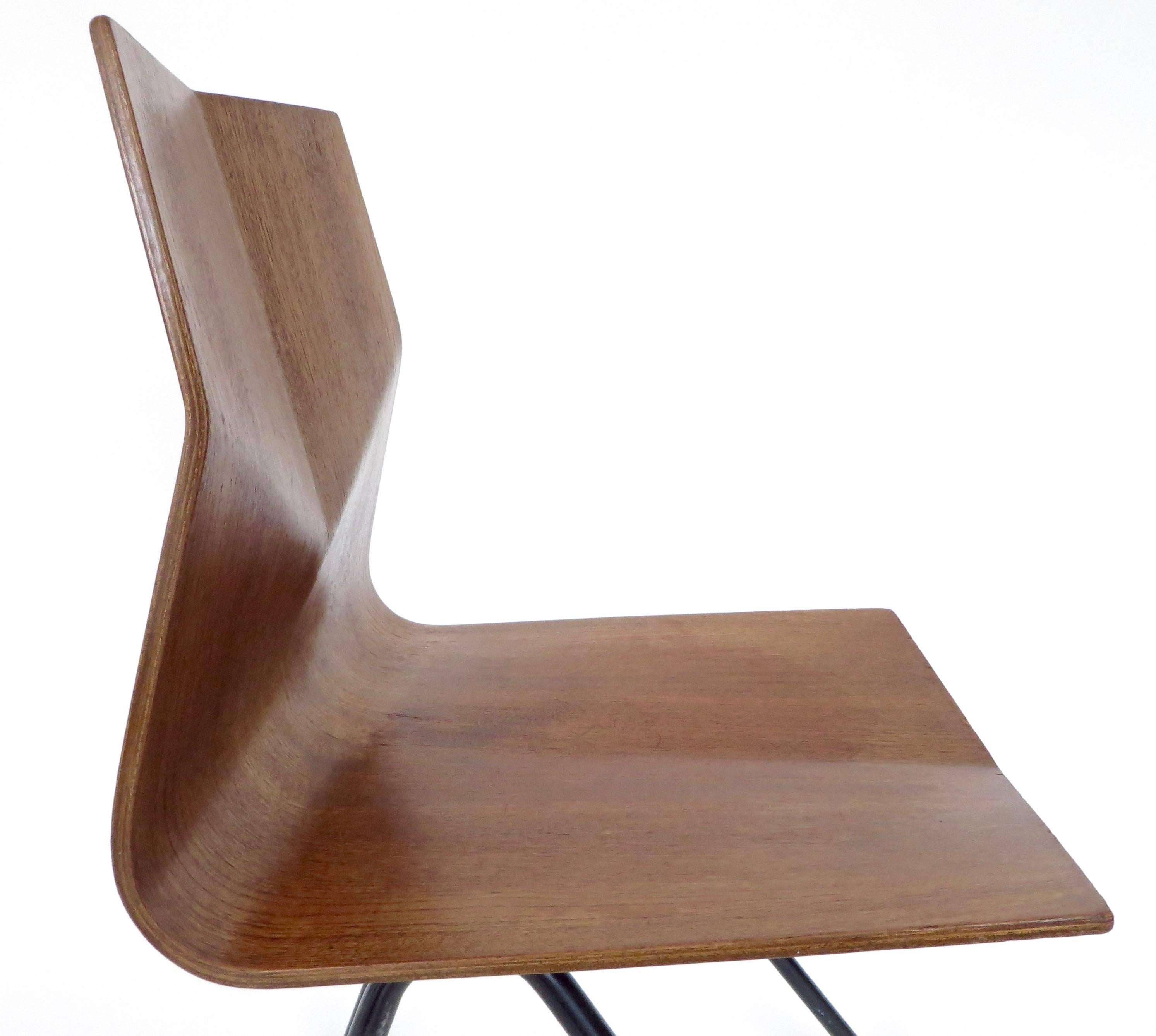 Rene-Jean Caillette French Diamond Chair Molded Plywood 1