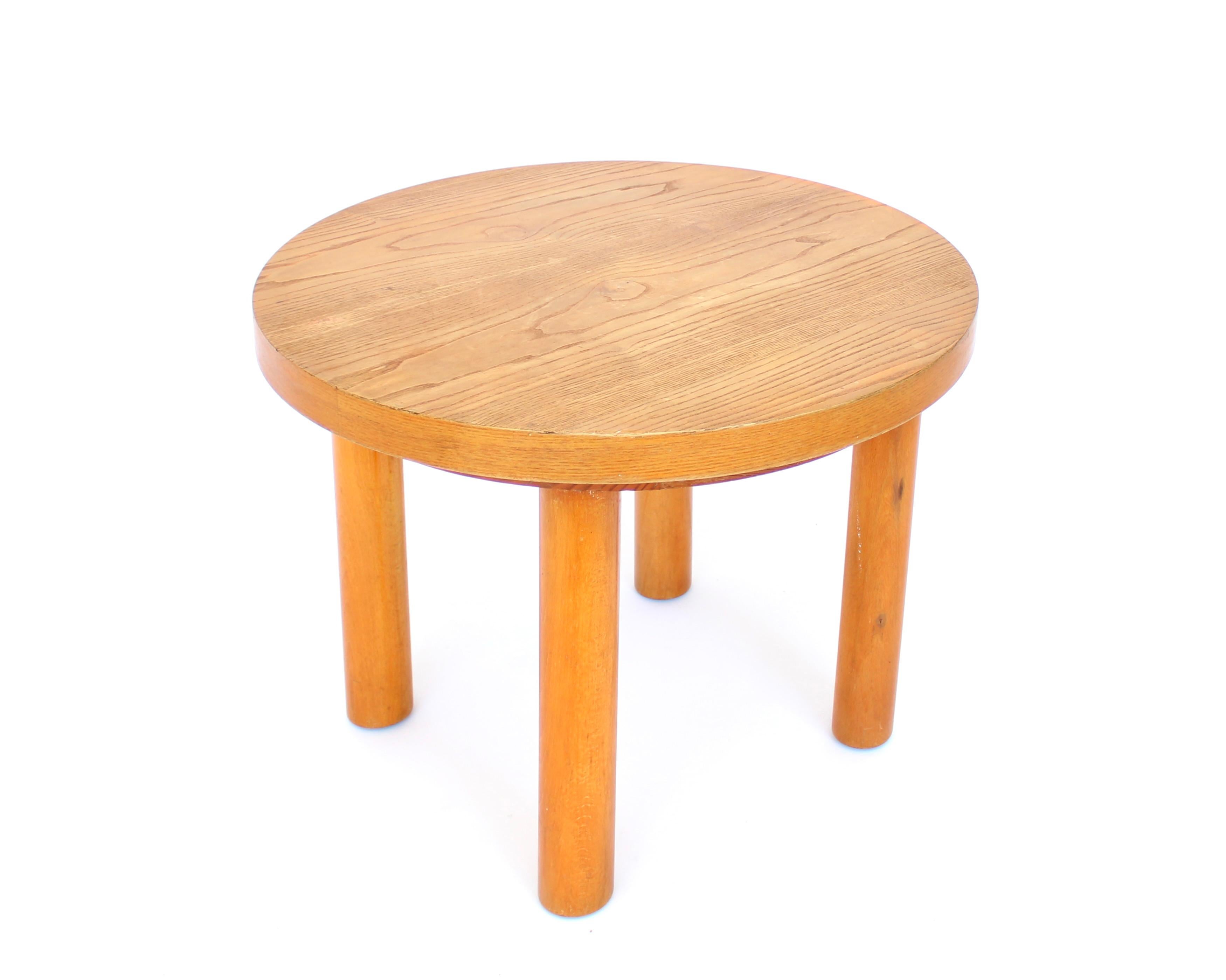 Charlotte Perriand Round Small Coffee or Side Table In Good Condition For Sale In Chicago, IL