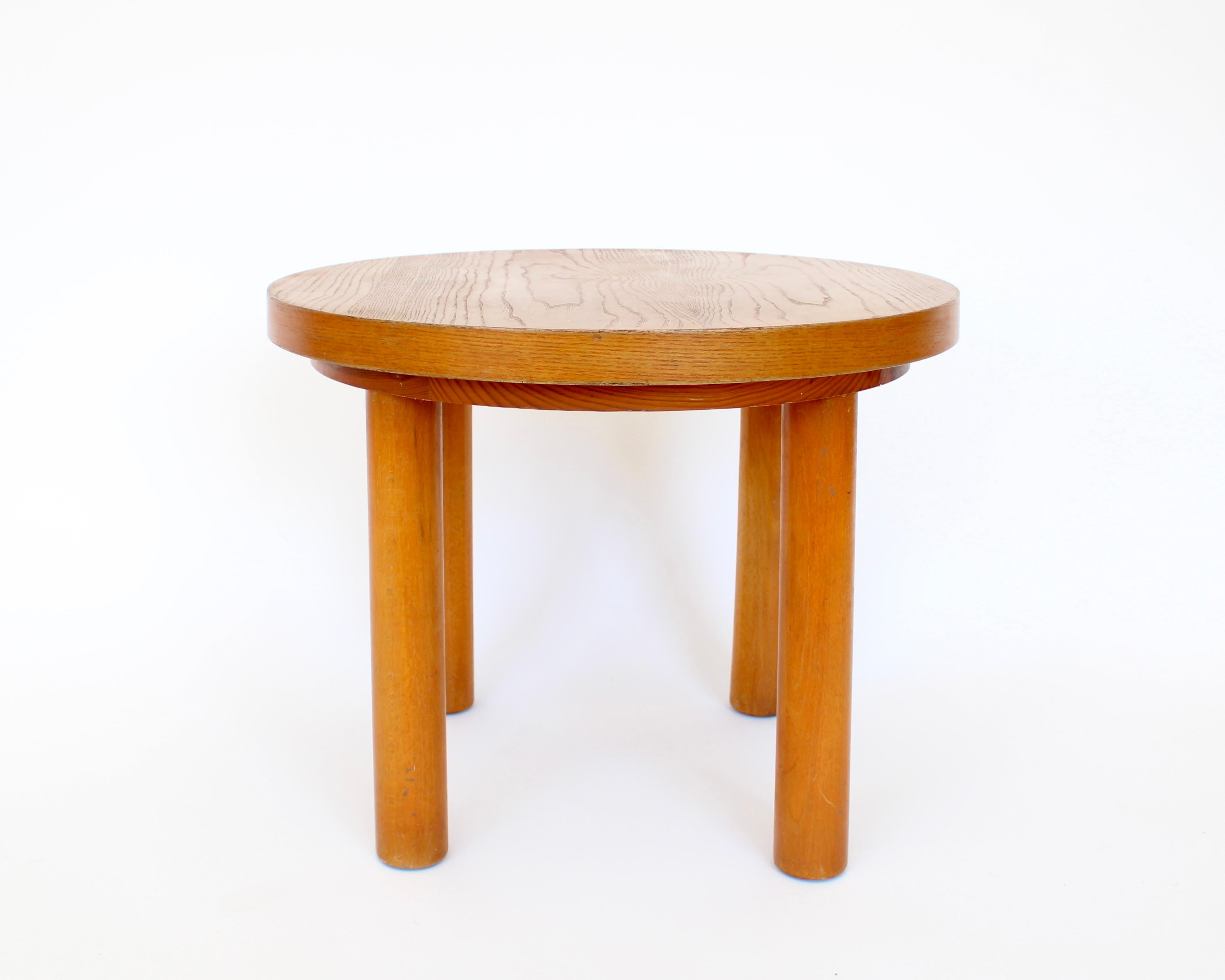 French Charlotte Perriand Round Small Coffee or Side Table For Sale