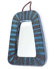 French Ceramic Mirror by Jean Rivier Circa 1950-1960