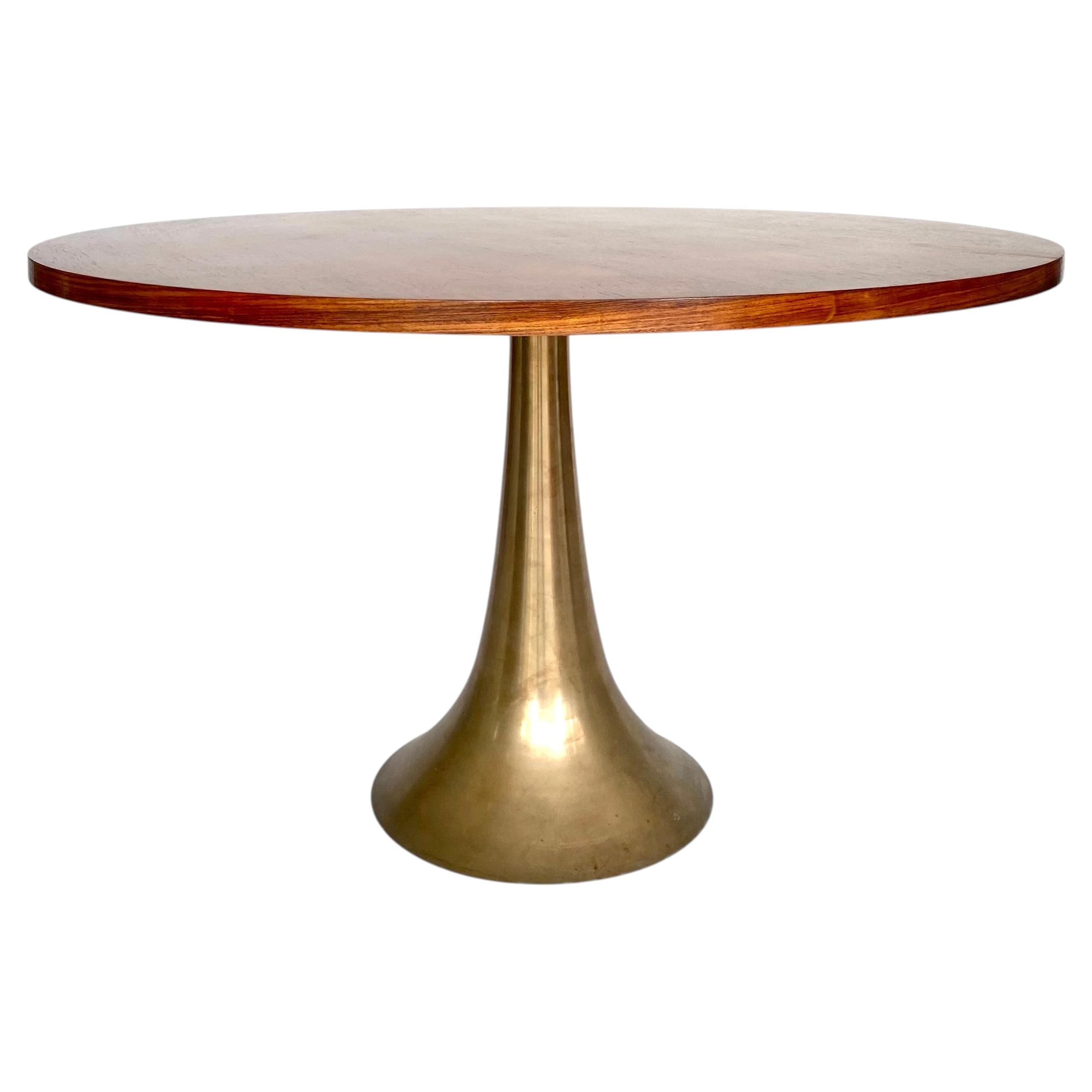 Angelo Mangiarotti Bronze and Rosewood Dining Table