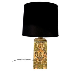 Lampada da tavolo dell'artista ceramista francese Roger Capron, realizzata in collaborazione con Jean Derval