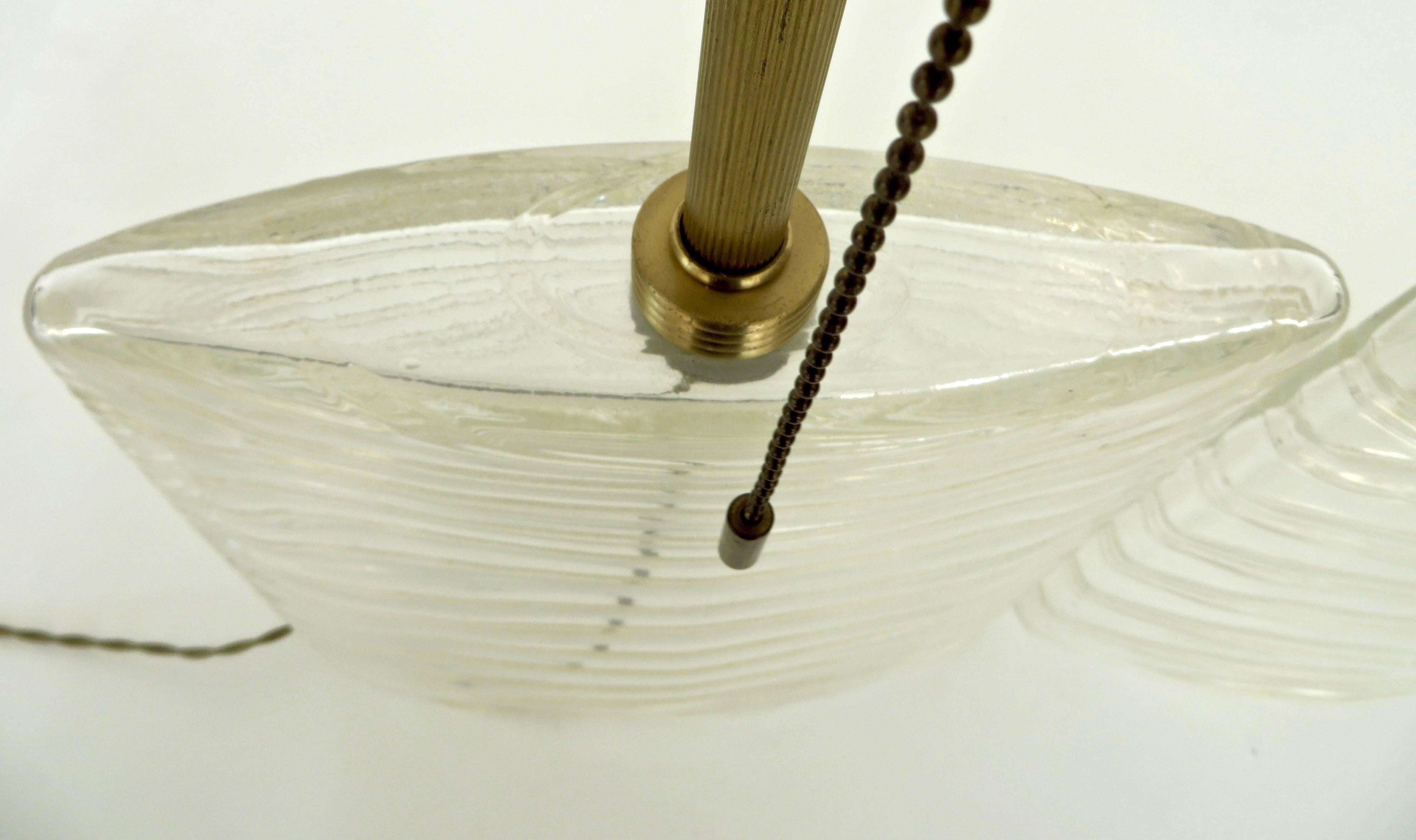 Italian Pair of Donghia Murano Venetian Handblown Increspato Glass Table Lamps  2