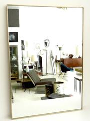 Vintage Italian, circa 1940s Brass Framed Mirror
