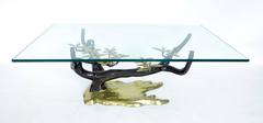 Sculptural Bronze Black and Gilded Base Bonsai Coffee Table Belgium