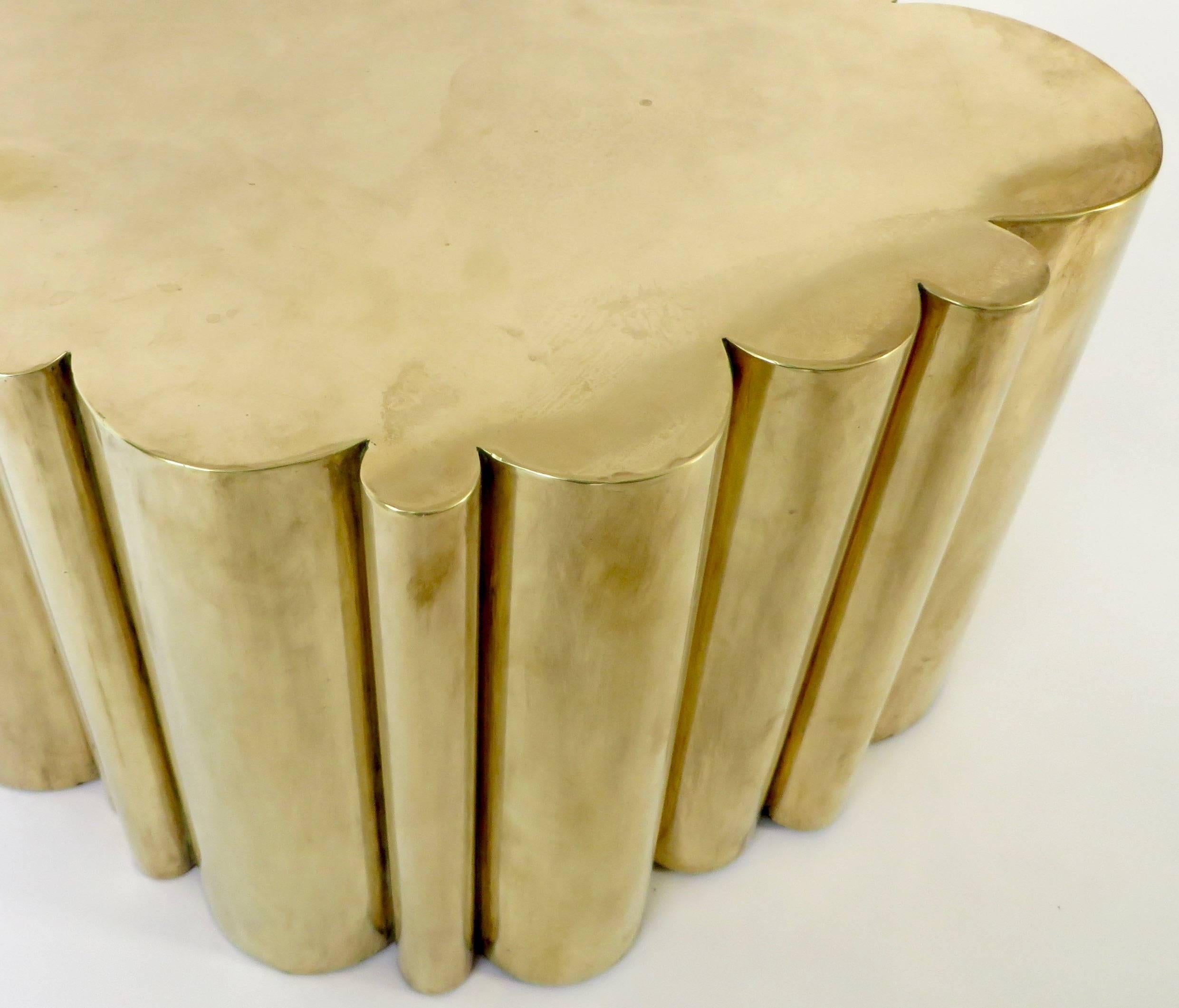 French Organic Formed Brass Cloud Side or Small Coffee Table 1