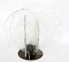 Italian Sculptural Glass Four-Disc Table Lamp by Carlo Nason for Mazzega