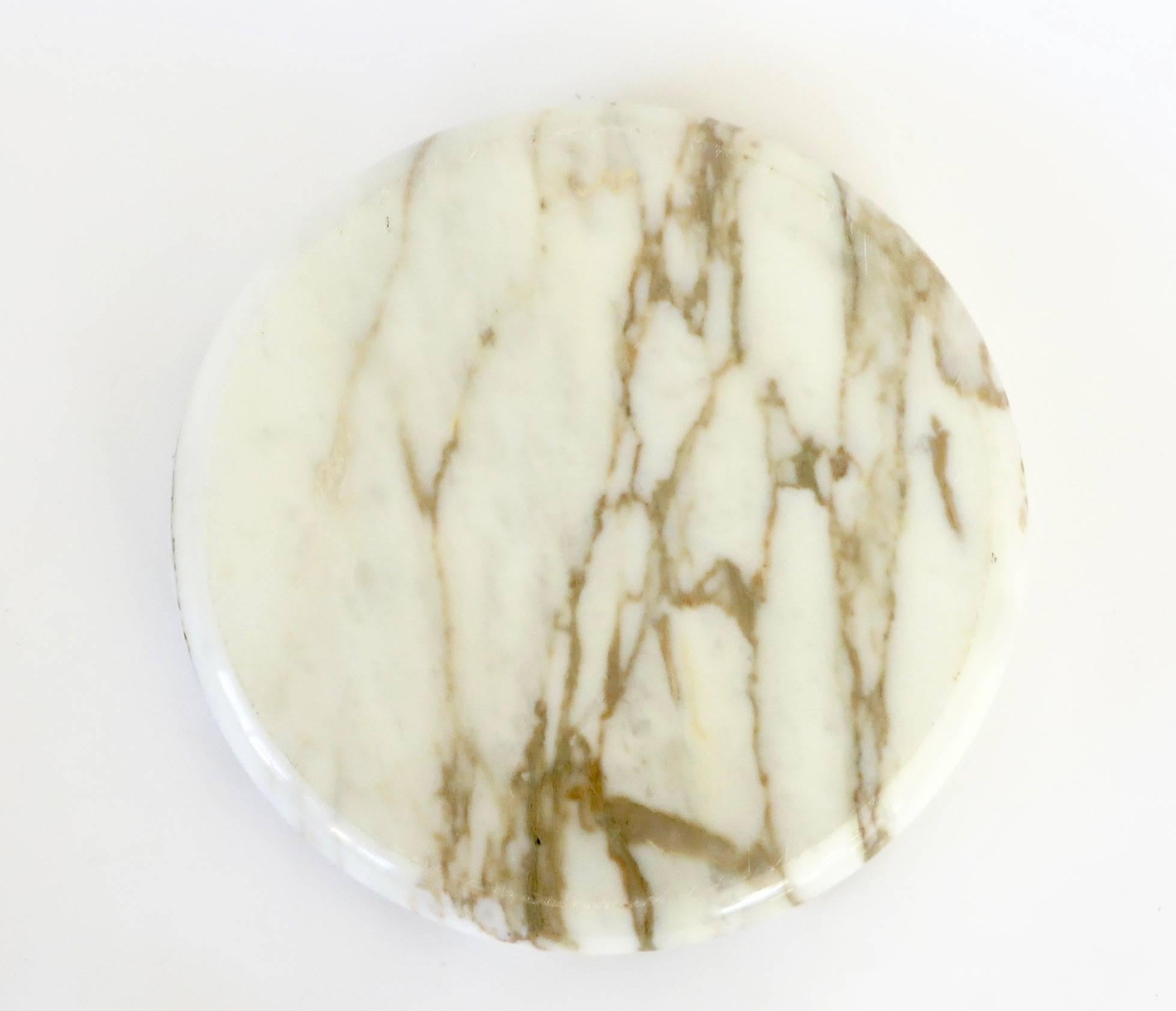 Carrara Marble Rolled Edge Bowl Italian Designer Sergio Asti 1