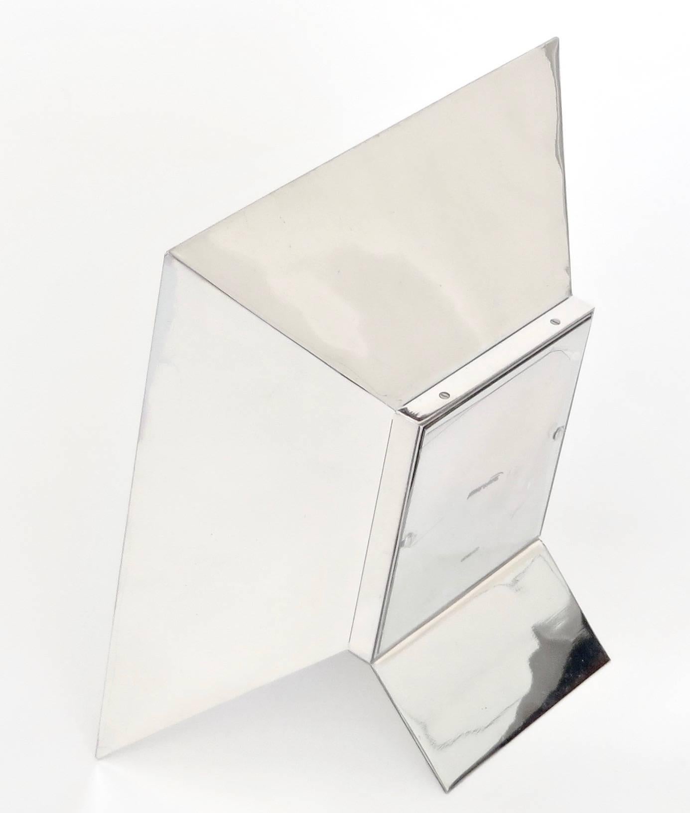 Glass Italian Silver Plate Picture Frame by Ettore Sottsass Editioned by Morellato