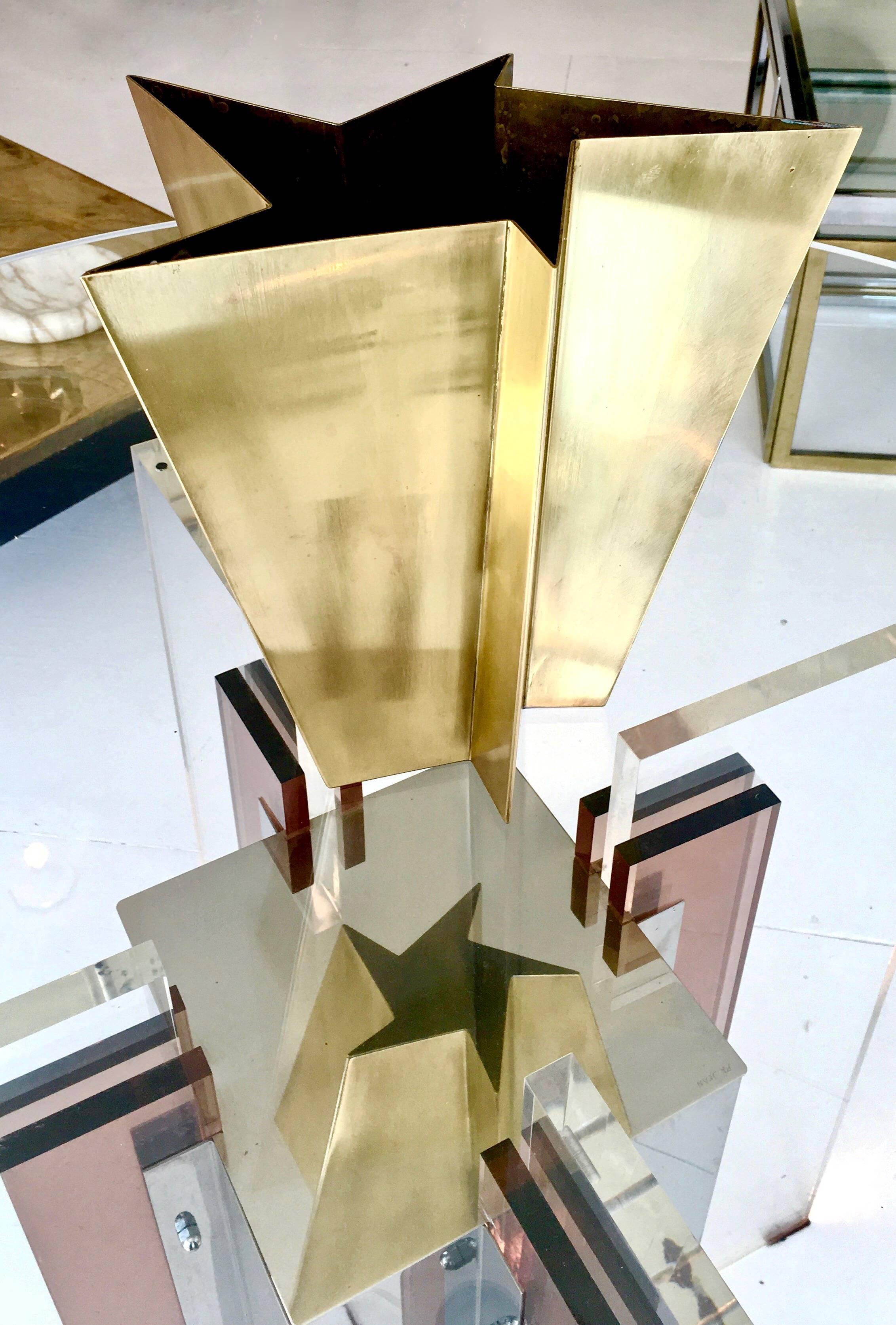 Italian Star Form Brass Vase by Tommaso Salocchi, Studio Salocchi 5