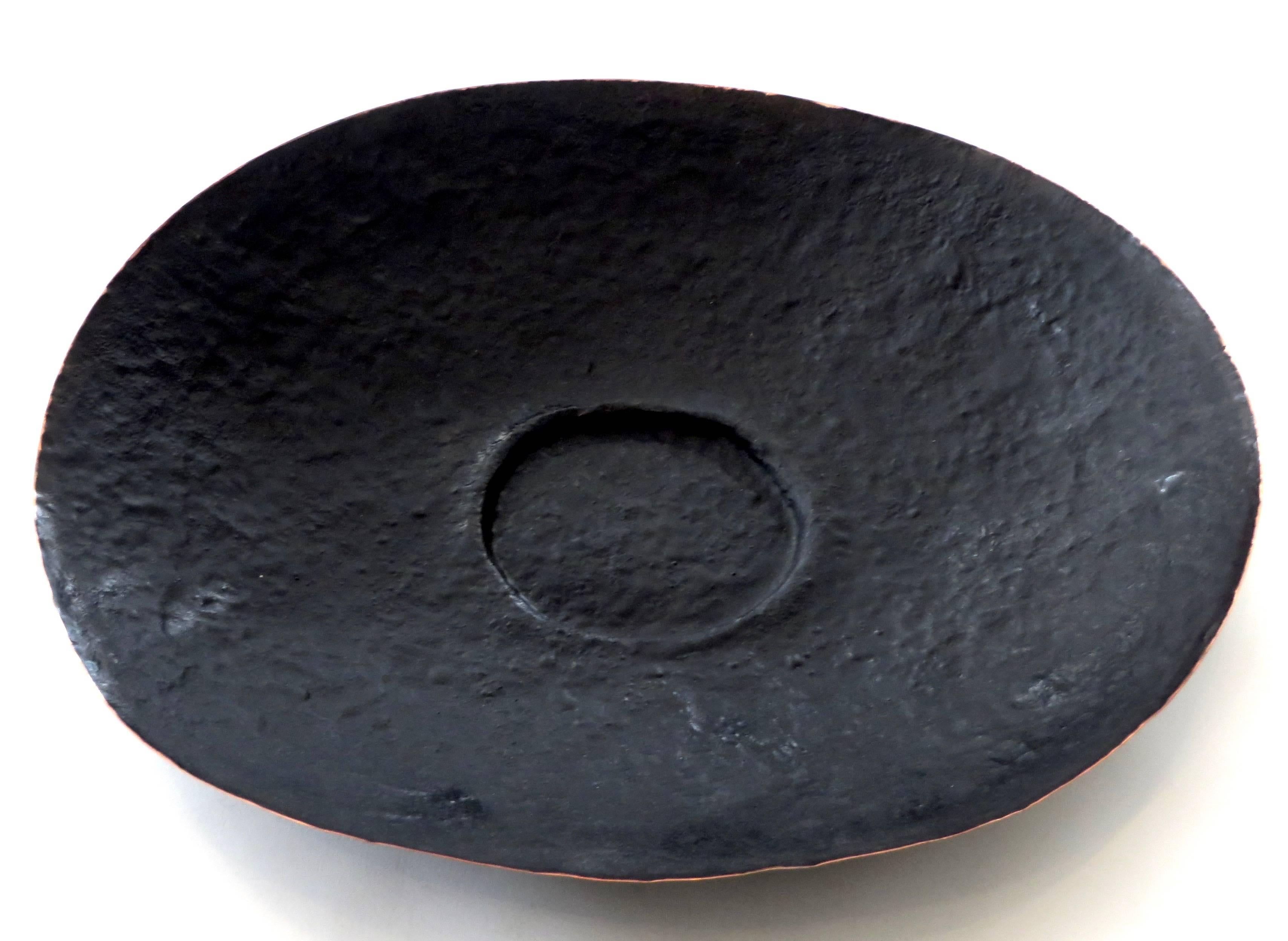 Powder-Coated Hand-Hammered Footed Sculptural Copper Bowl by Hvnter Gvtherer Poros Series