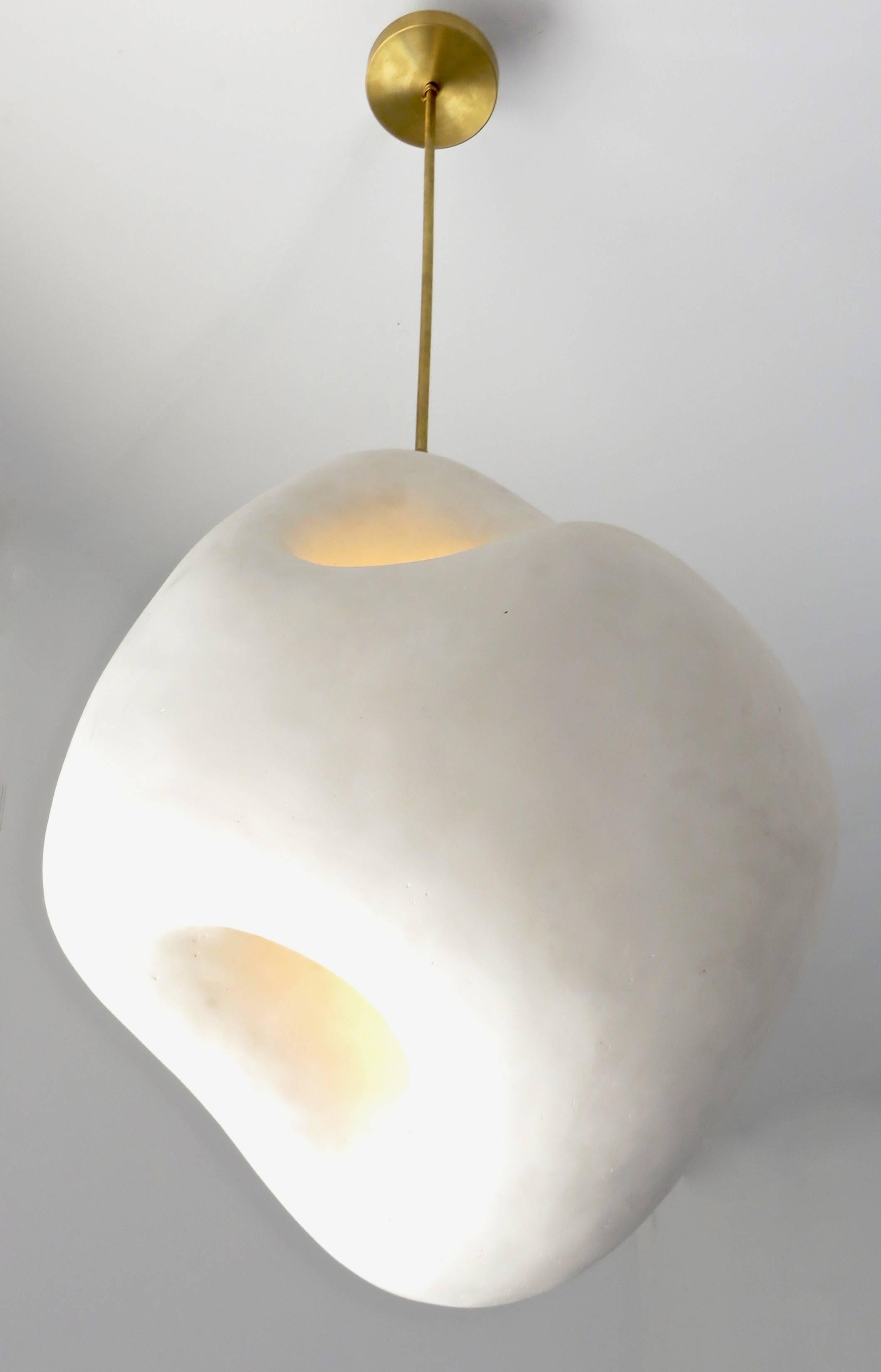 Contemporary Artist Rogan Gregory Hand Carved Fertility Form Sculptural Illuminated Pendants